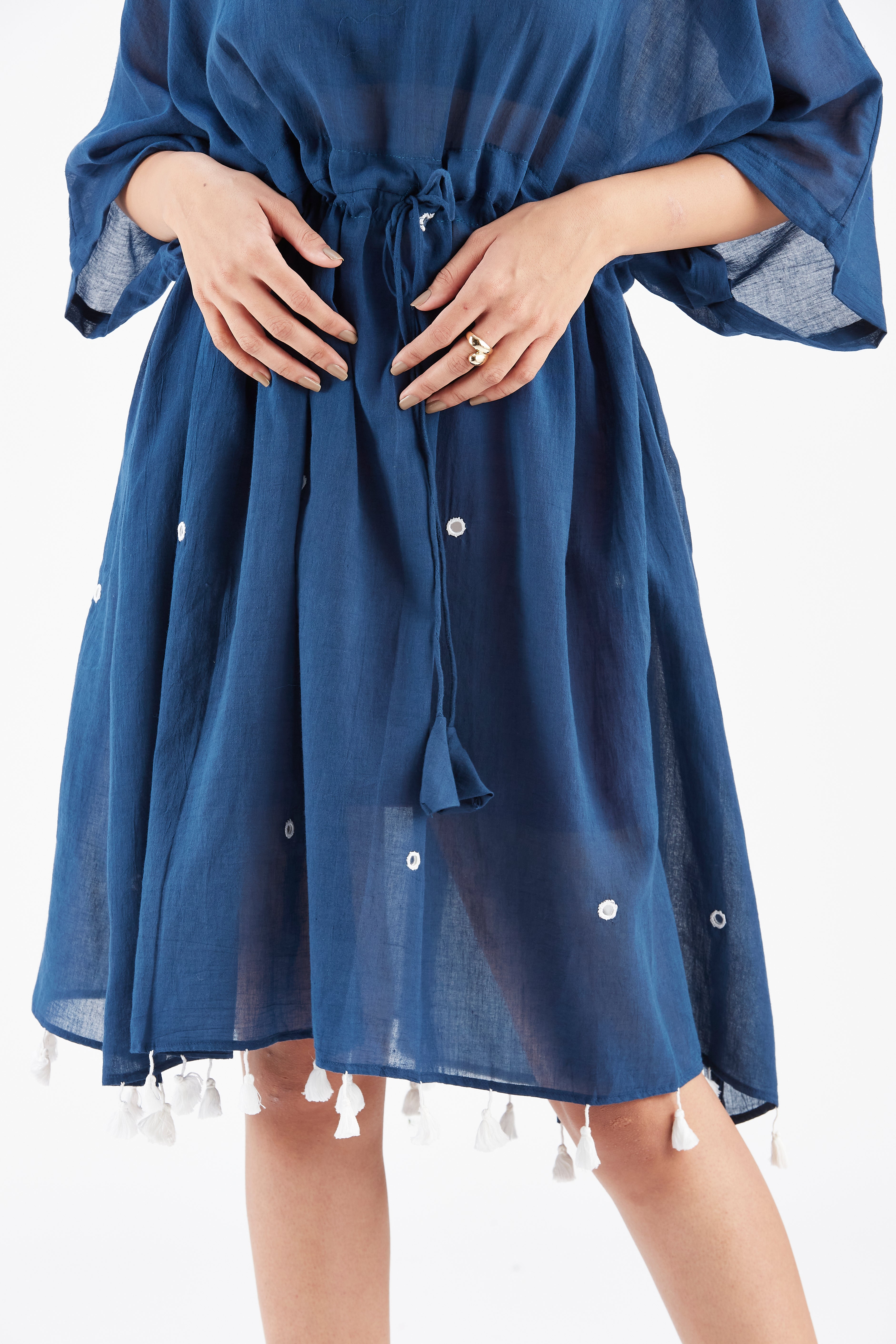 Meira Indigo Kaftan by Hasttvam with Ete by Hasttvam at Kamakhyaa for sustainable fashion