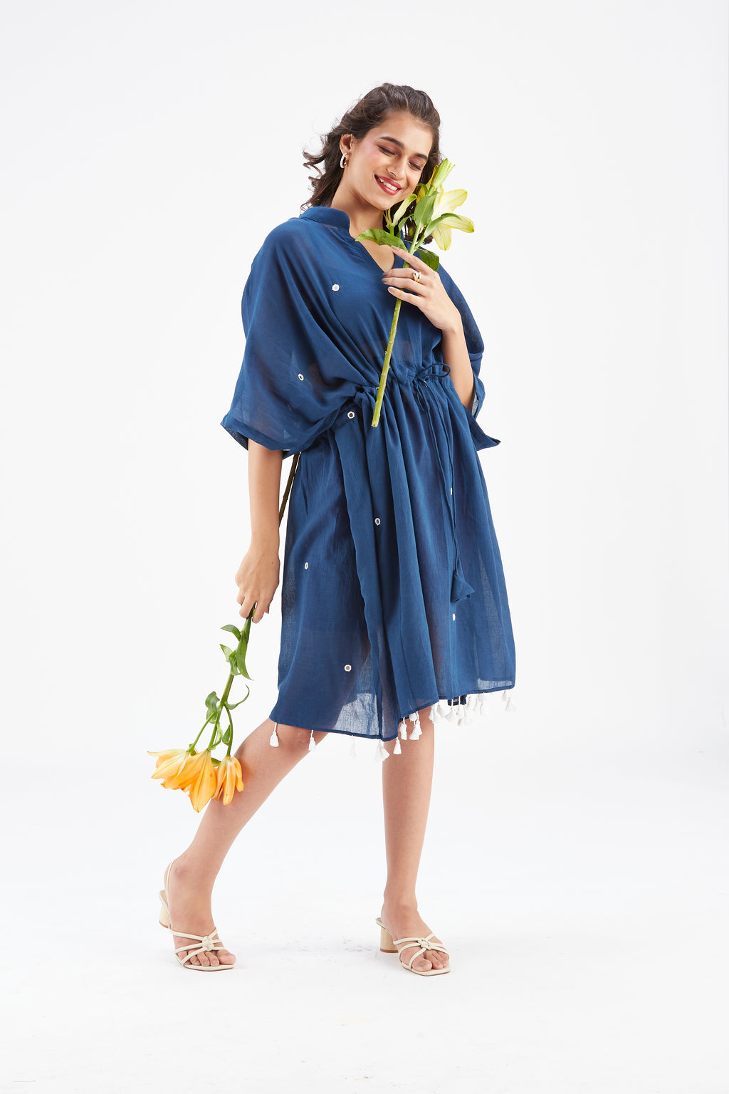 Meira Indigo Kaftan by Hasttvam with Ete by Hasttvam at Kamakhyaa for sustainable fashion