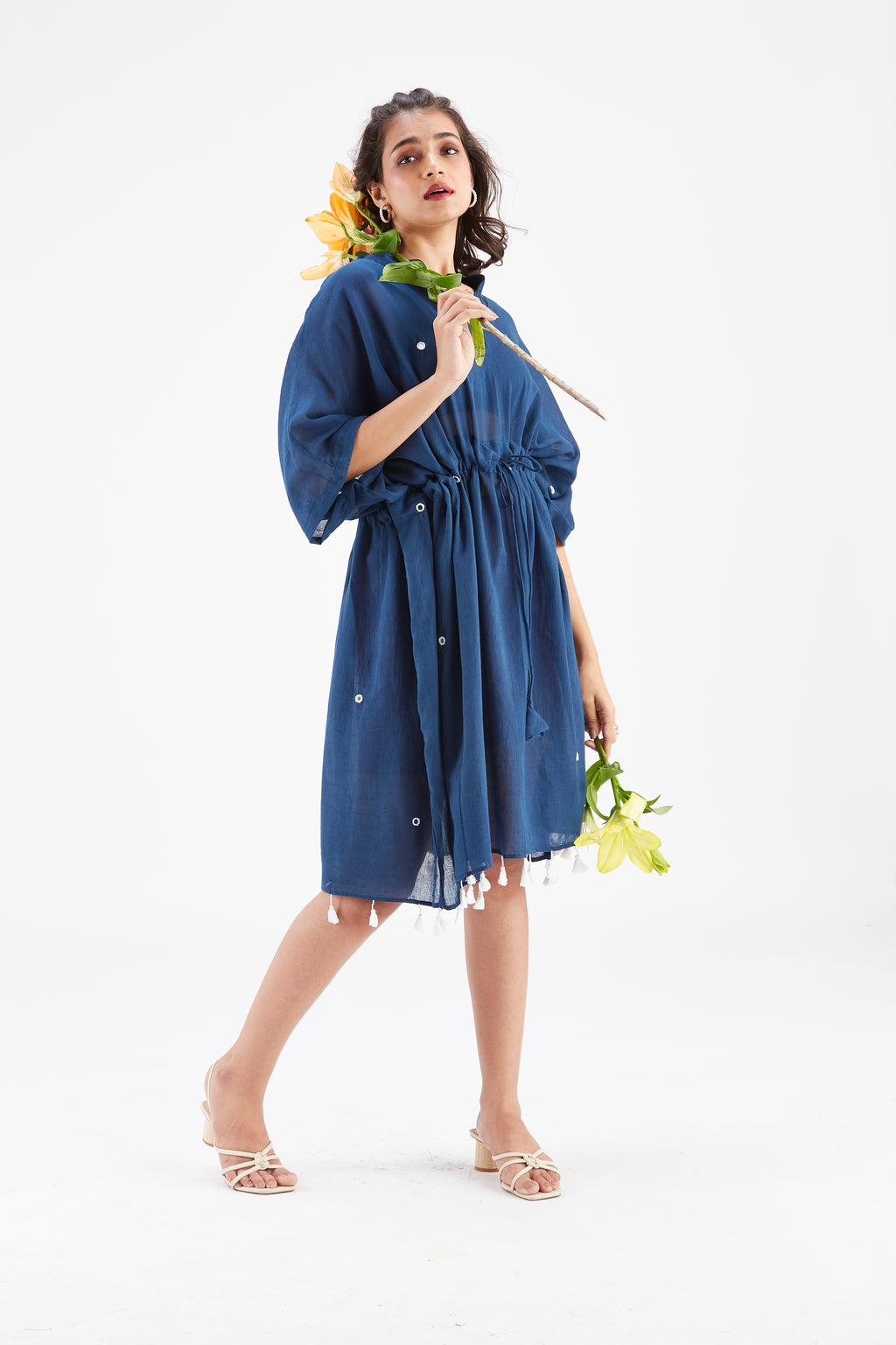 Meira Indigo Kaftan by Hasttvam with Ete by Hasttvam at Kamakhyaa for sustainable fashion