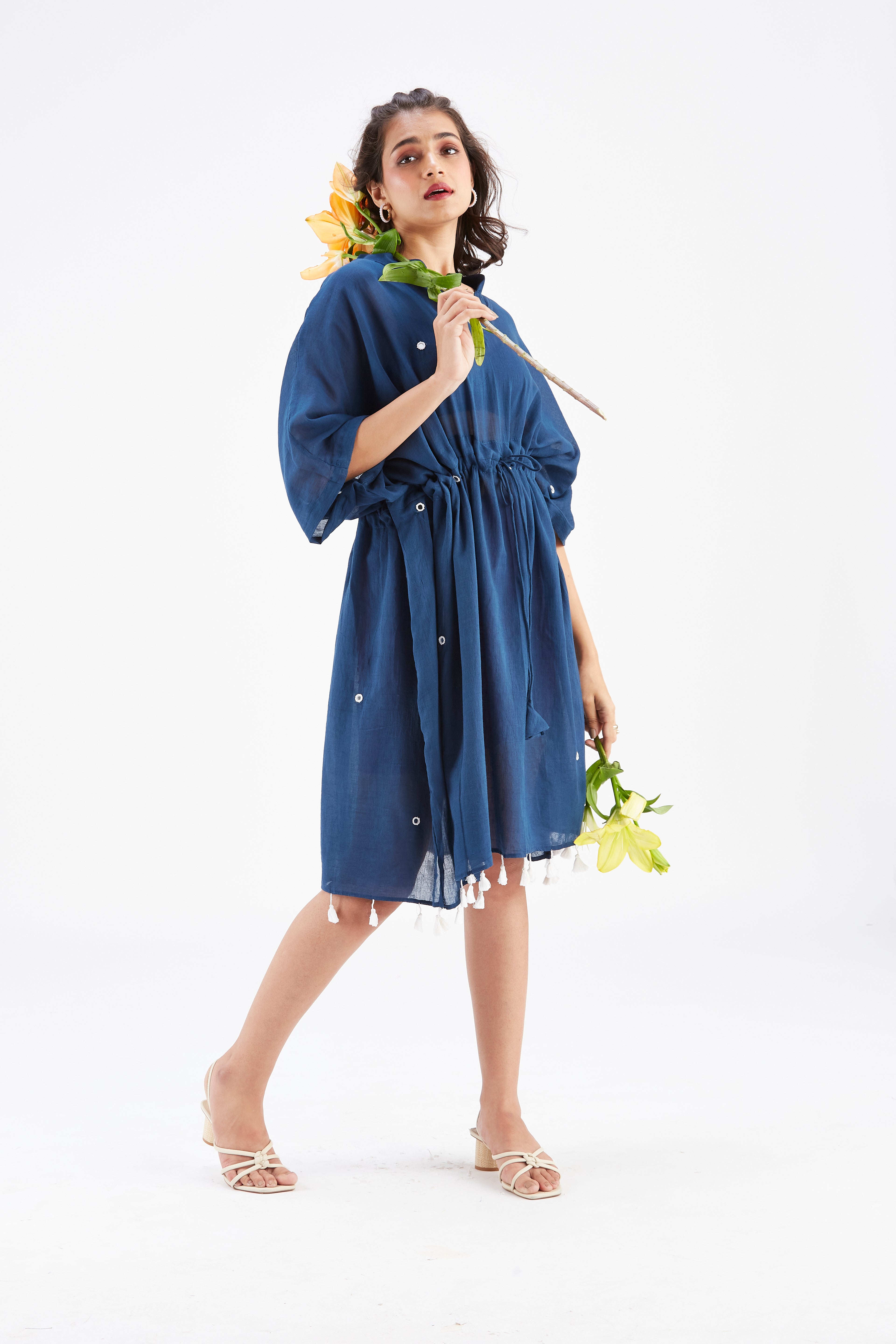 Meira Indigo Kaftan by Hasttvam with Ete by Hasttvam at Kamakhyaa for sustainable fashion