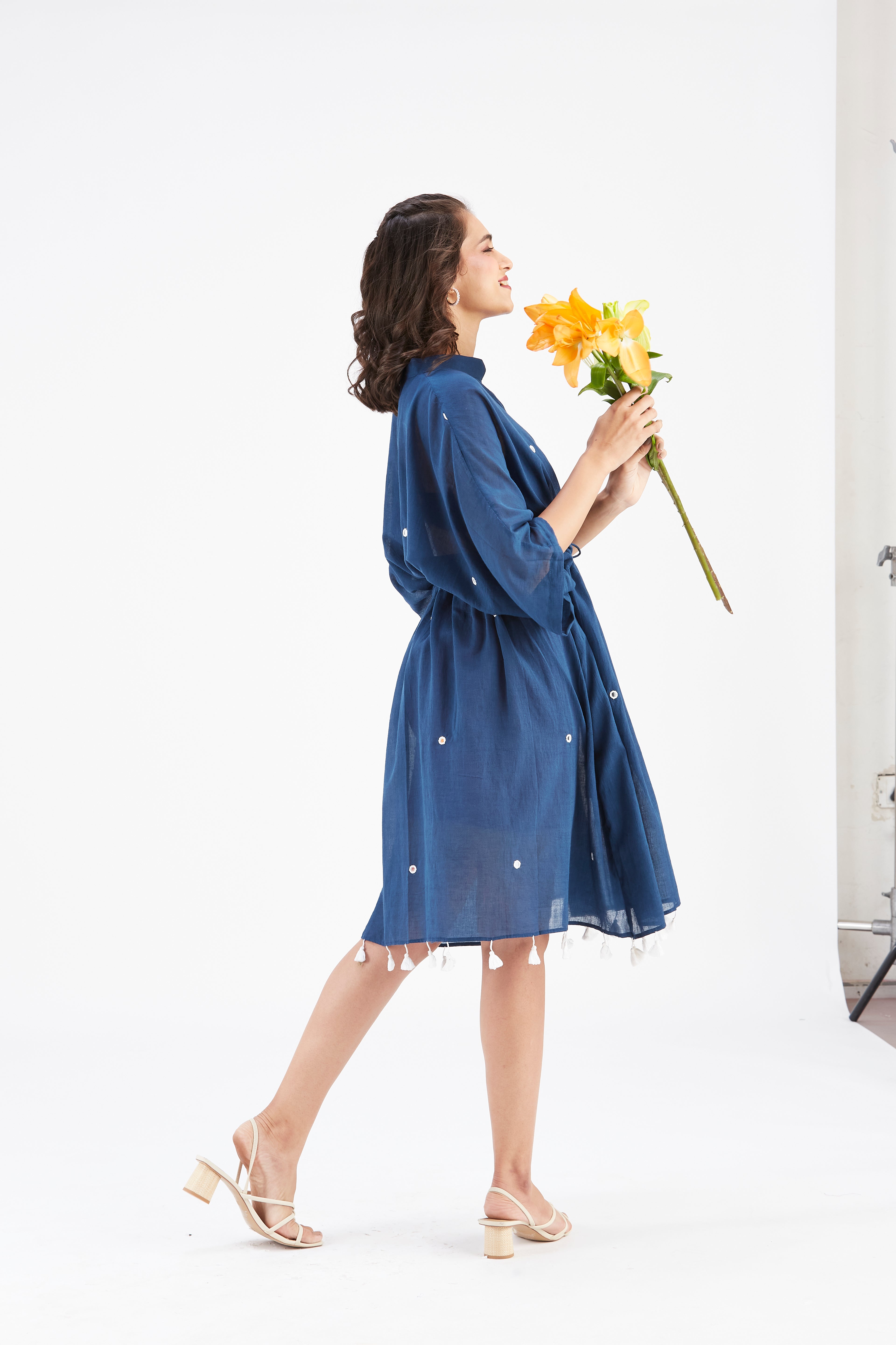 Meira Indigo Kaftan by Hasttvam with Ete by Hasttvam at Kamakhyaa for sustainable fashion