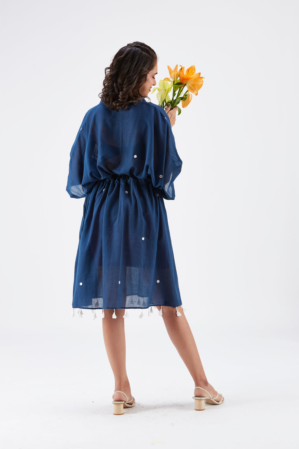 Meira Indigo Kaftan by Hasttvam with Ete by Hasttvam at Kamakhyaa for sustainable fashion