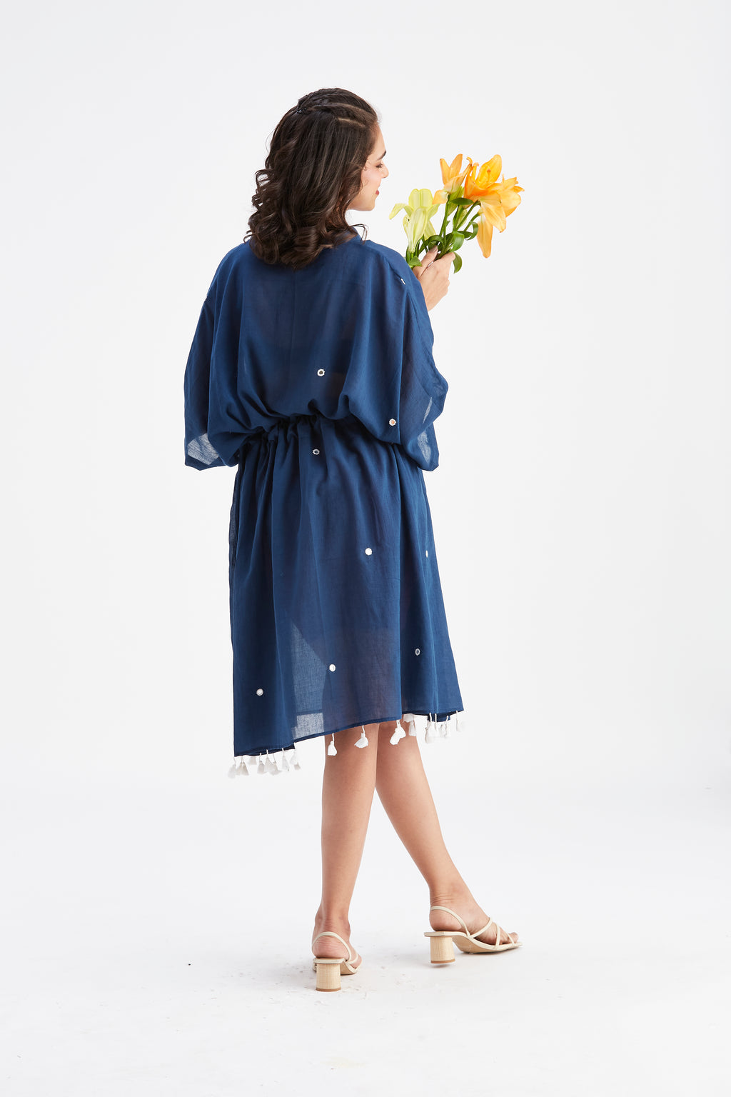 Meira Indigo Kaftan by Hasttvam with Ete by Hasttvam at Kamakhyaa for sustainable fashion
