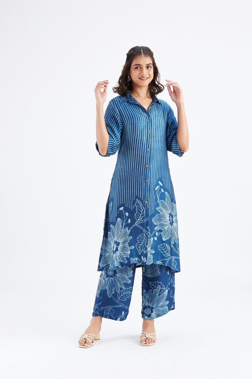 Easha Indigo kurta set by Hasttvam with Ete by Hasttvam at Kamakhyaa for sustainable fashion