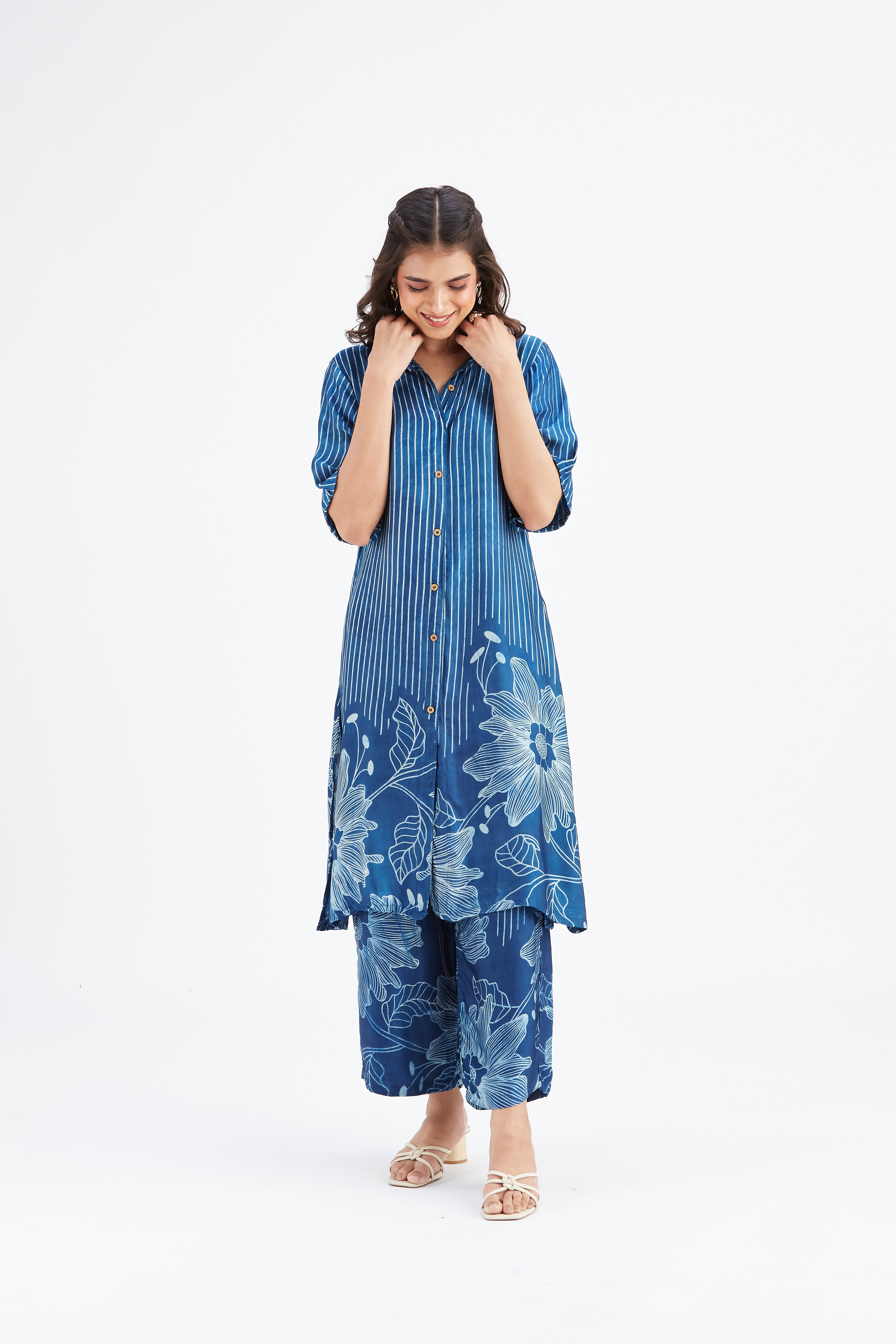 Easha Indigo kurta set by Hasttvam with Ete by Hasttvam at Kamakhyaa for sustainable fashion