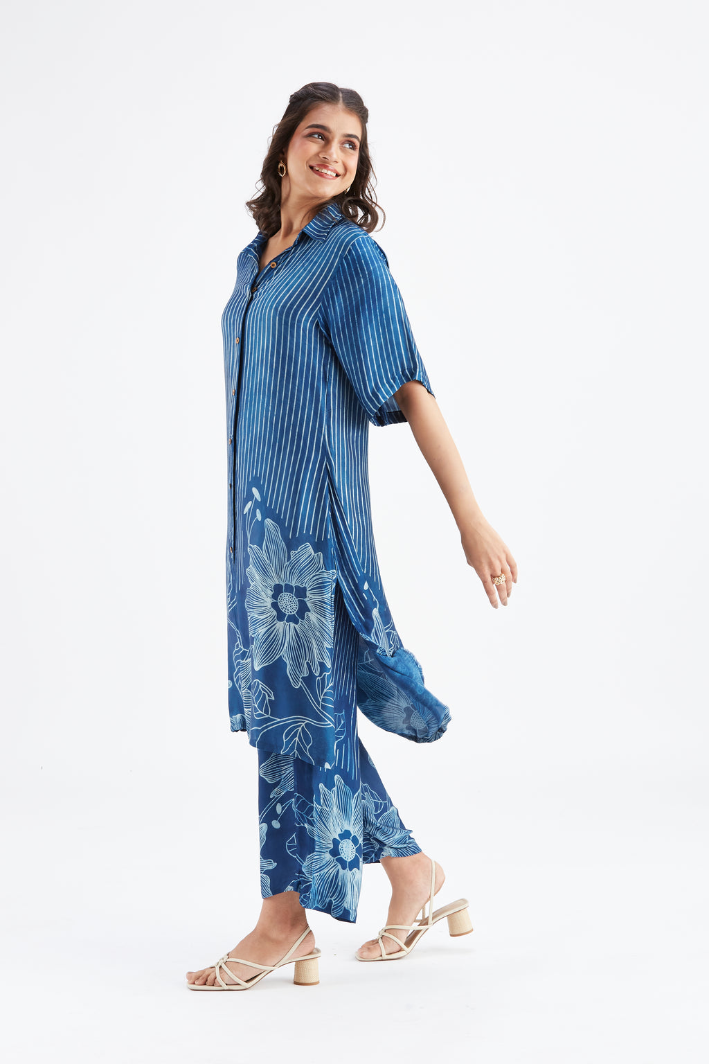 Easha Indigo kurta set by Hasttvam with Ete by Hasttvam at Kamakhyaa for sustainable fashion