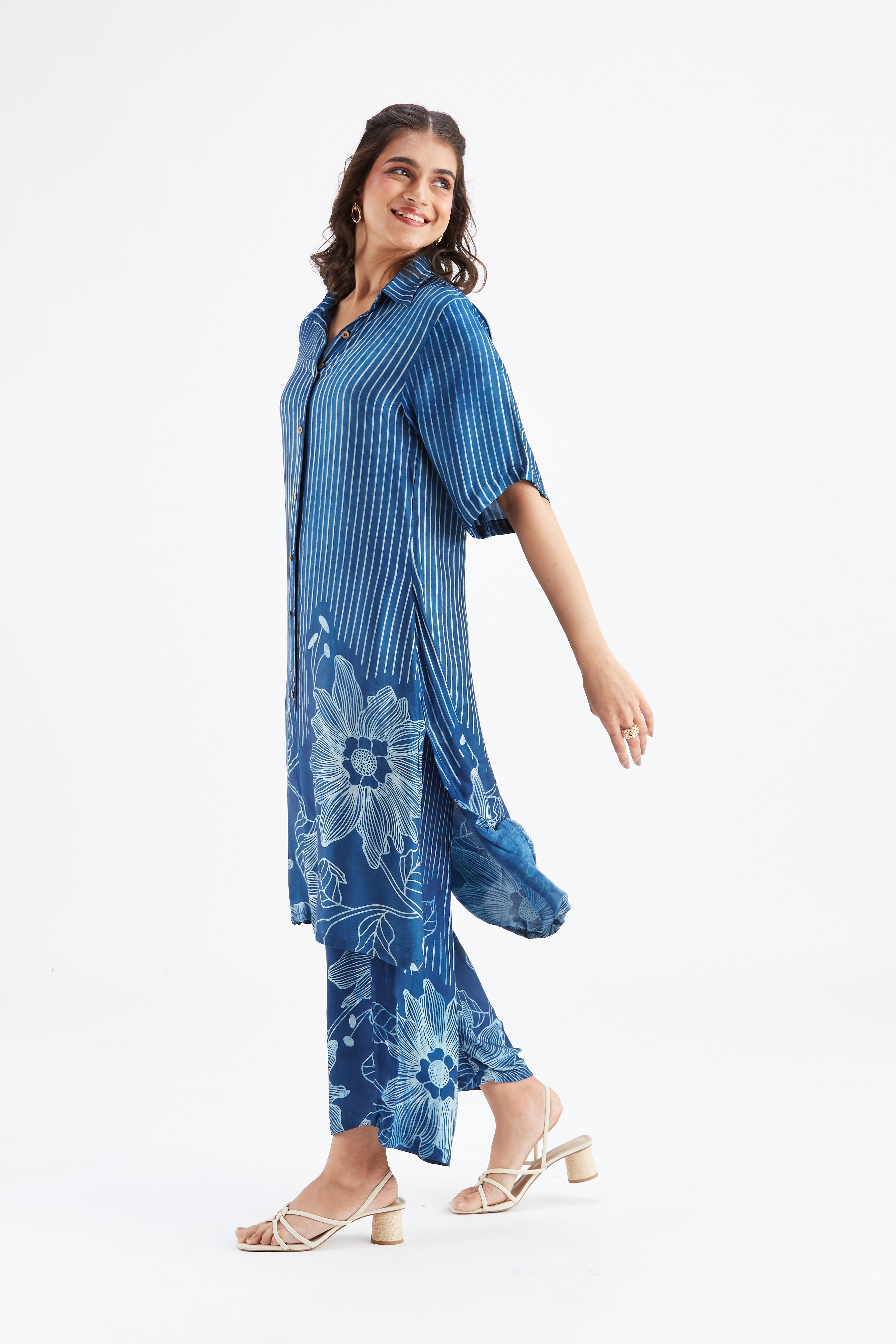 Easha Indigo kurta set by Hasttvam with Ete by Hasttvam at Kamakhyaa for sustainable fashion