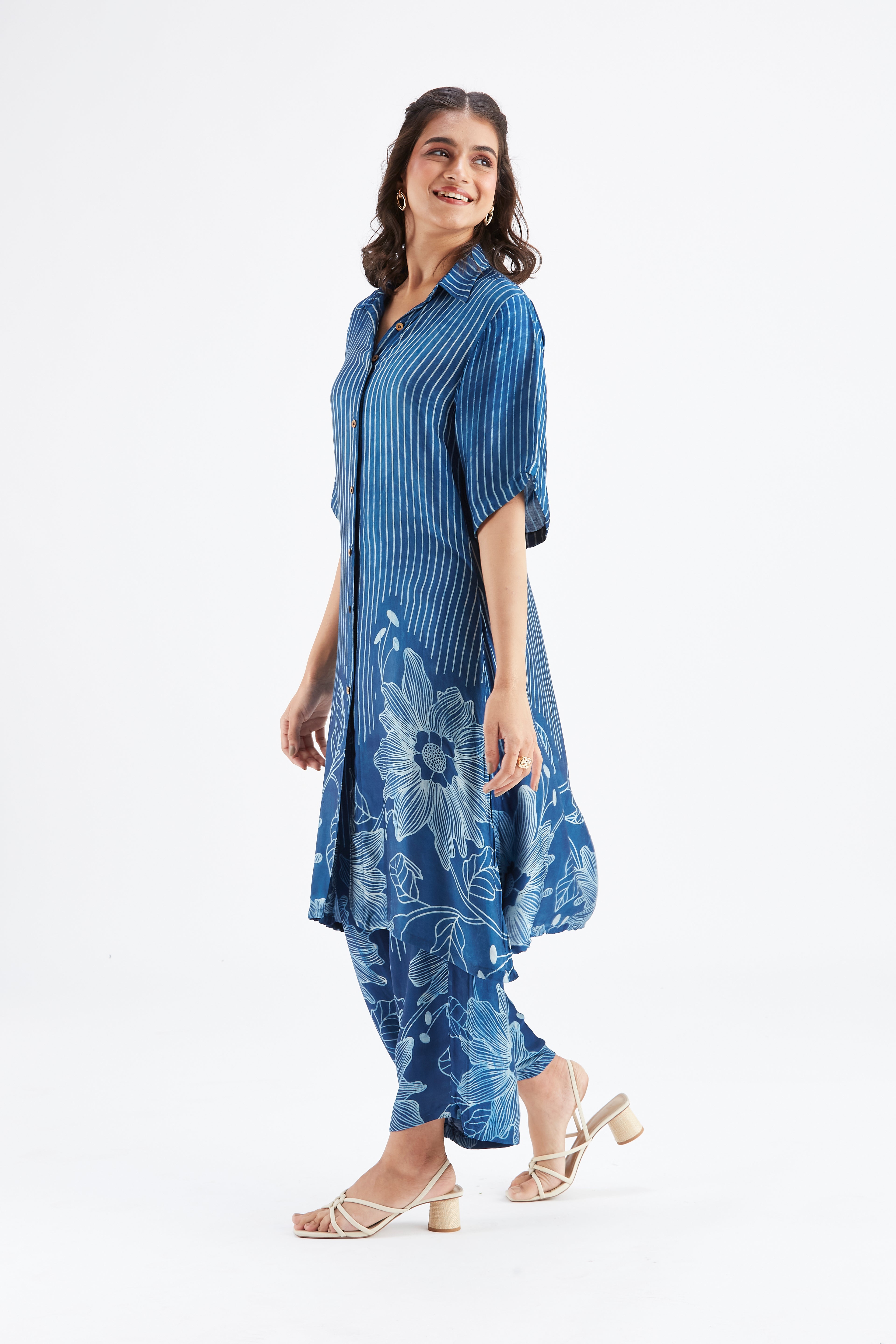 Easha Indigo kurta set by Hasttvam with Ete by Hasttvam at Kamakhyaa for sustainable fashion