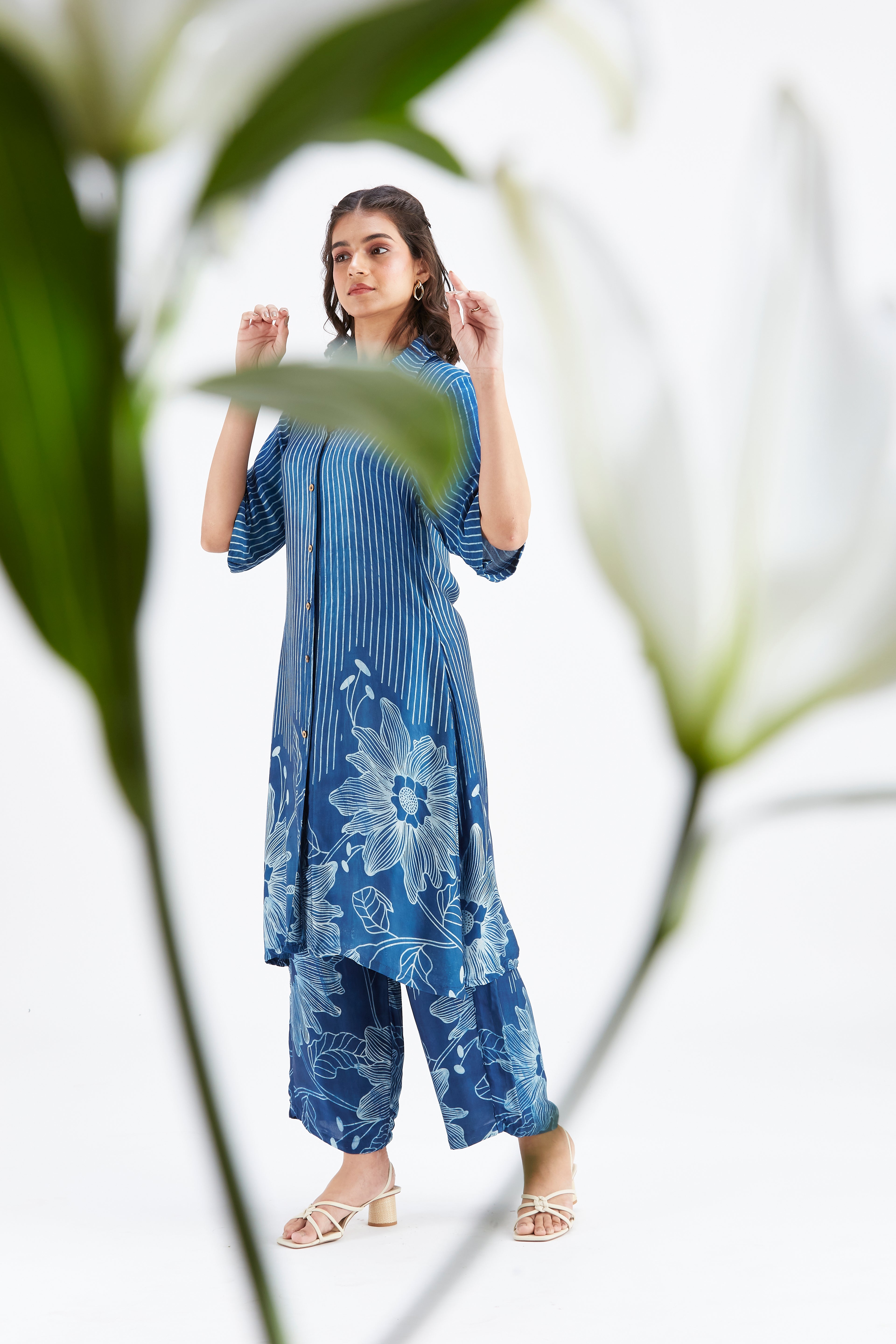 Easha Indigo kurta set by Hasttvam with Ete by Hasttvam at Kamakhyaa for sustainable fashion