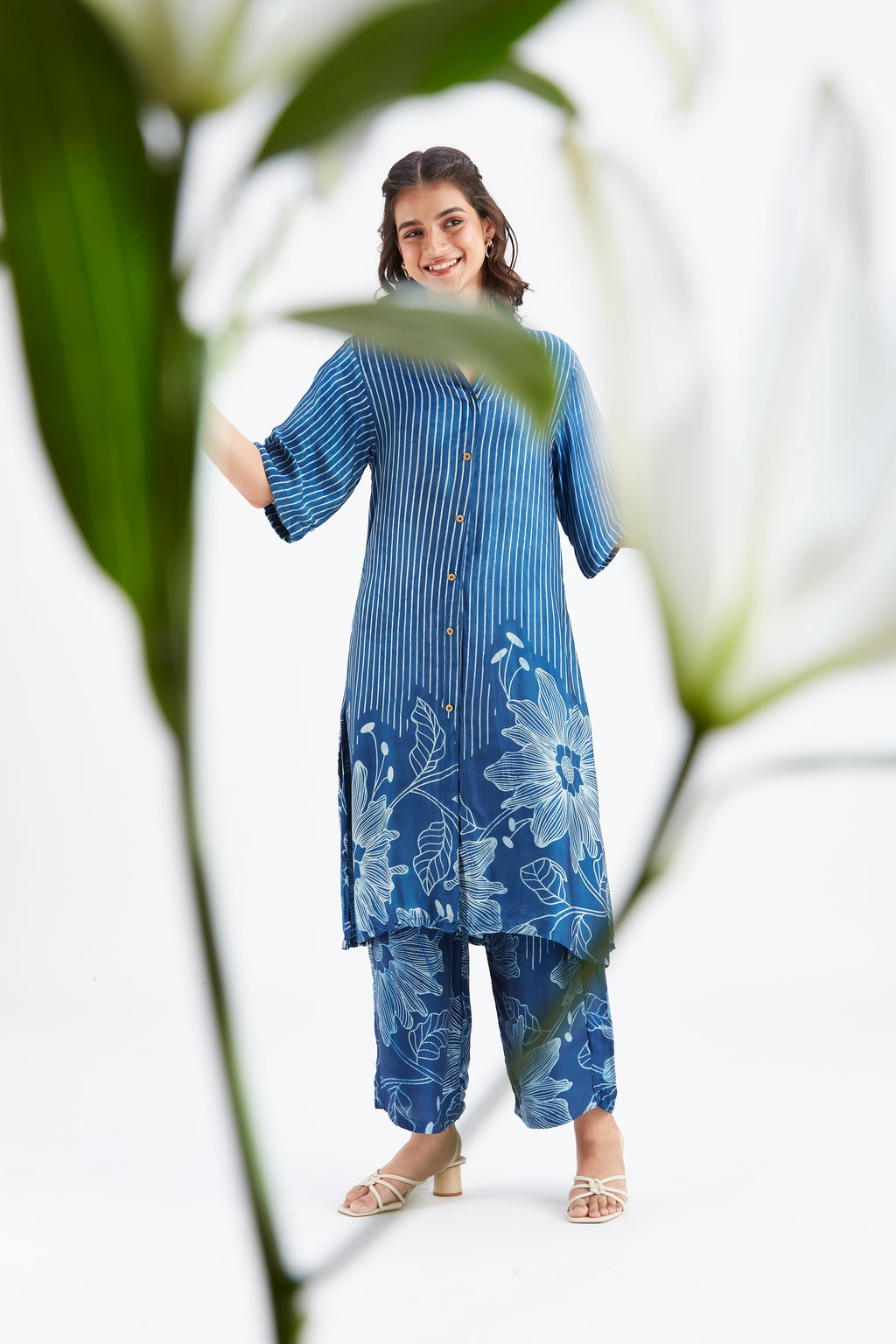 Easha Indigo kurta set by Hasttvam with Ete by Hasttvam at Kamakhyaa for sustainable fashion