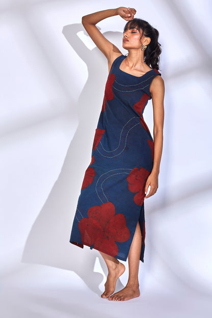 Aura Indigo Dress by Hasttvam with at Kamakhyaa for sustainable fashion