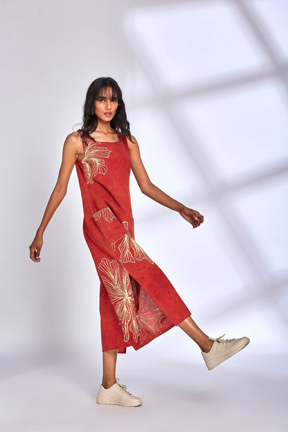 Aura Red Dress by Hasttvam with at Kamakhyaa for sustainable fashion