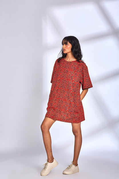 Oasis Red Dress by Hasttvam with at Kamakhyaa for sustainable fashion