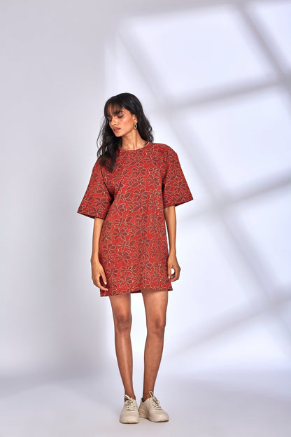 Oasis Red Dress by Hasttvam with at Kamakhyaa for sustainable fashion