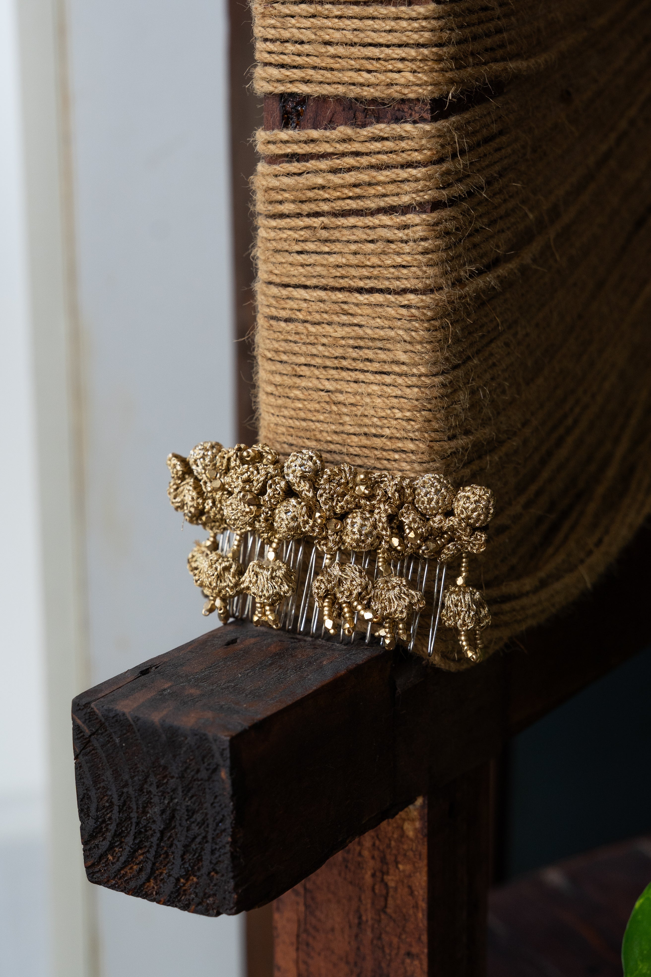 Golden Roses Hair Comb by Ikriit'm with Comb at Kamakhyaa for sustainable fashion