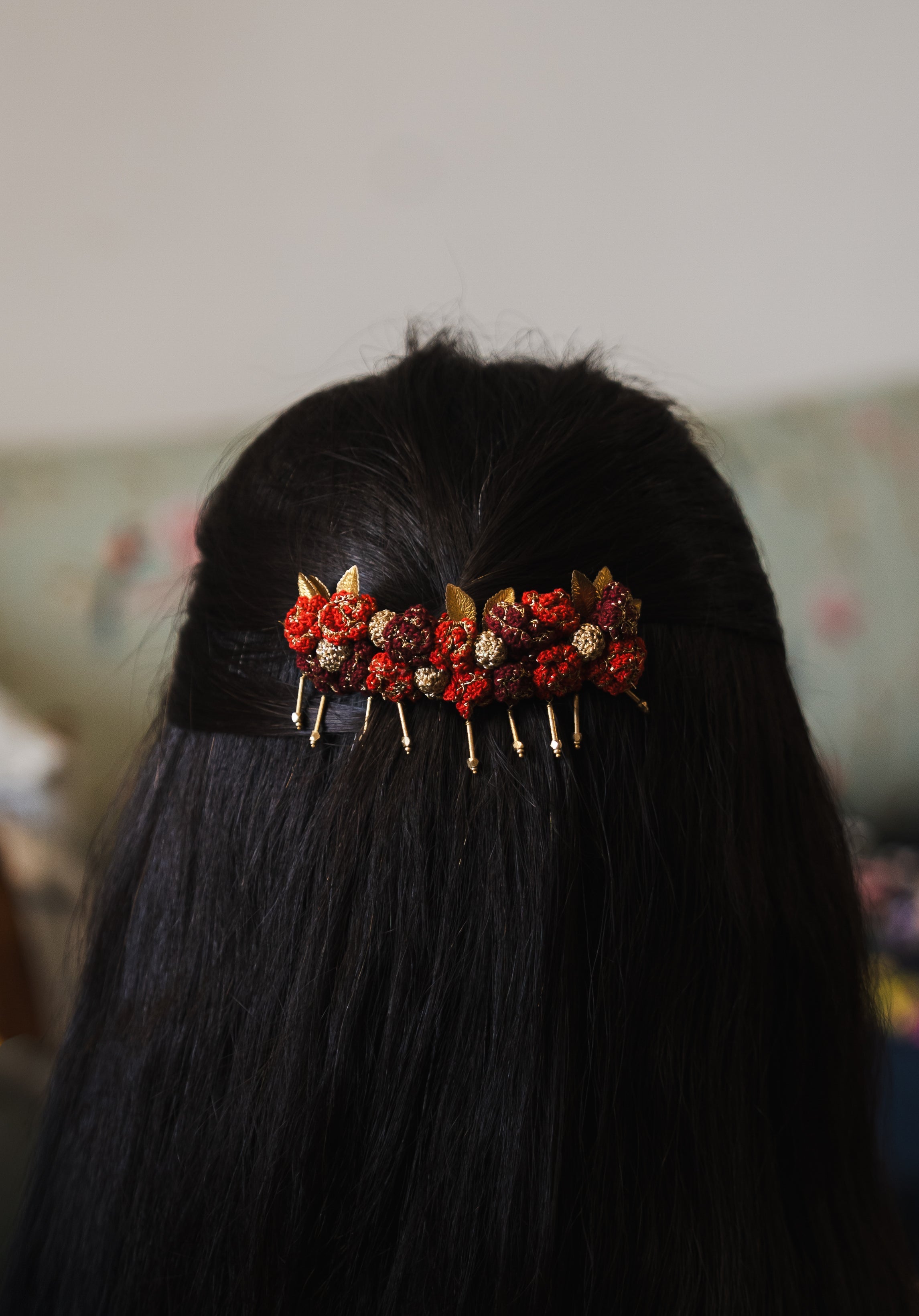 Zari Roses Hair Comb by Ikriit'm with Comb at Kamakhyaa for sustainable fashion