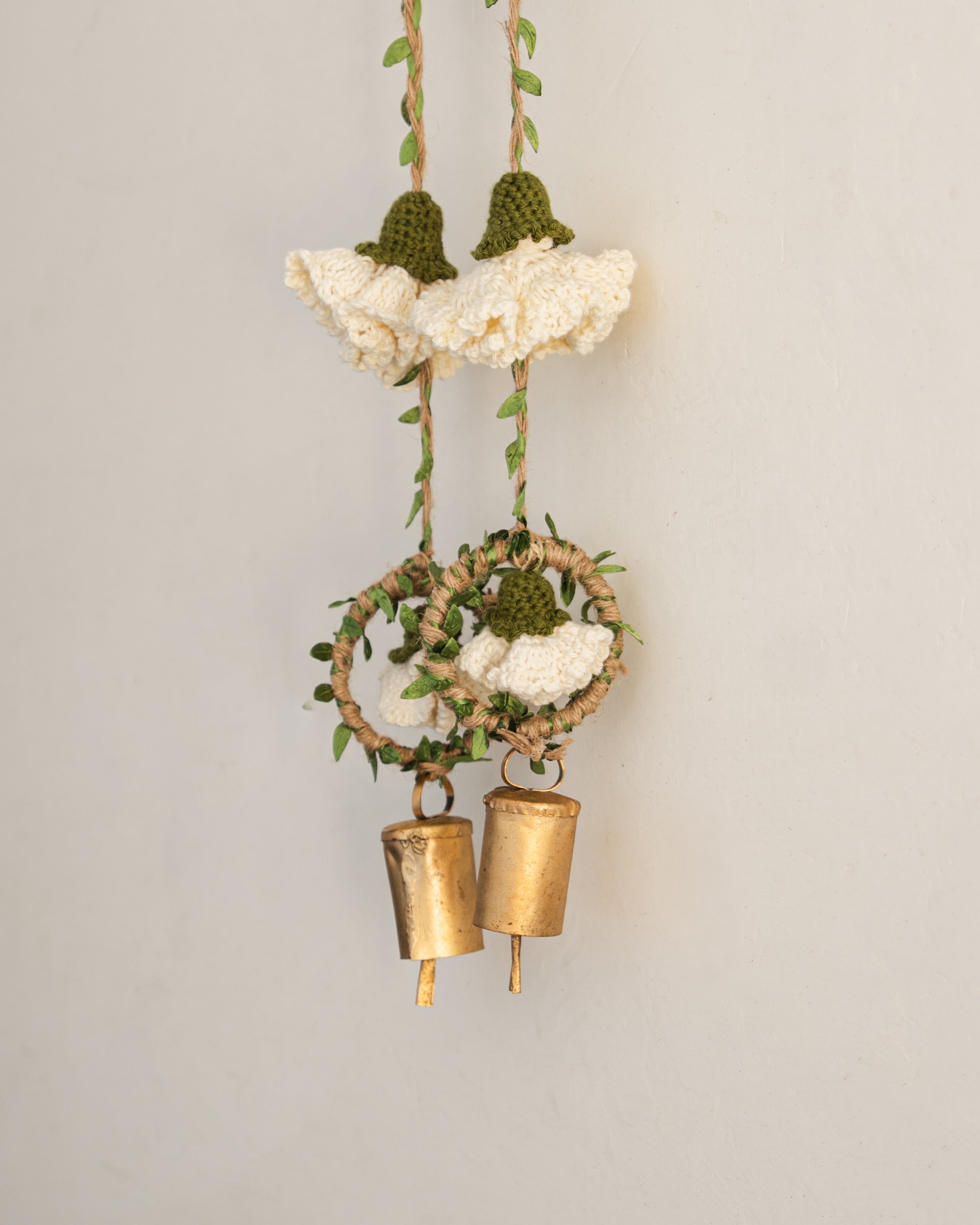Ecru Marigold Hangings Set of 2 by Ikriit'm with Decor at Kamakhyaa for sustainable fashion