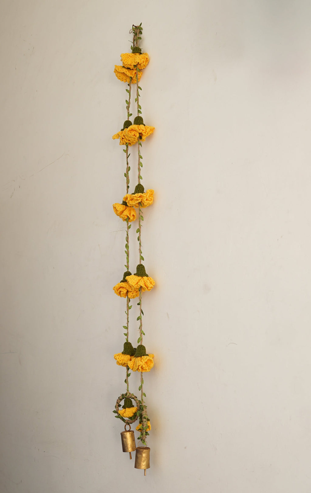 Yellow Marigold Hangings Set of 2 by Ikriit'm with Decor at Kamakhyaa for sustainable fashion