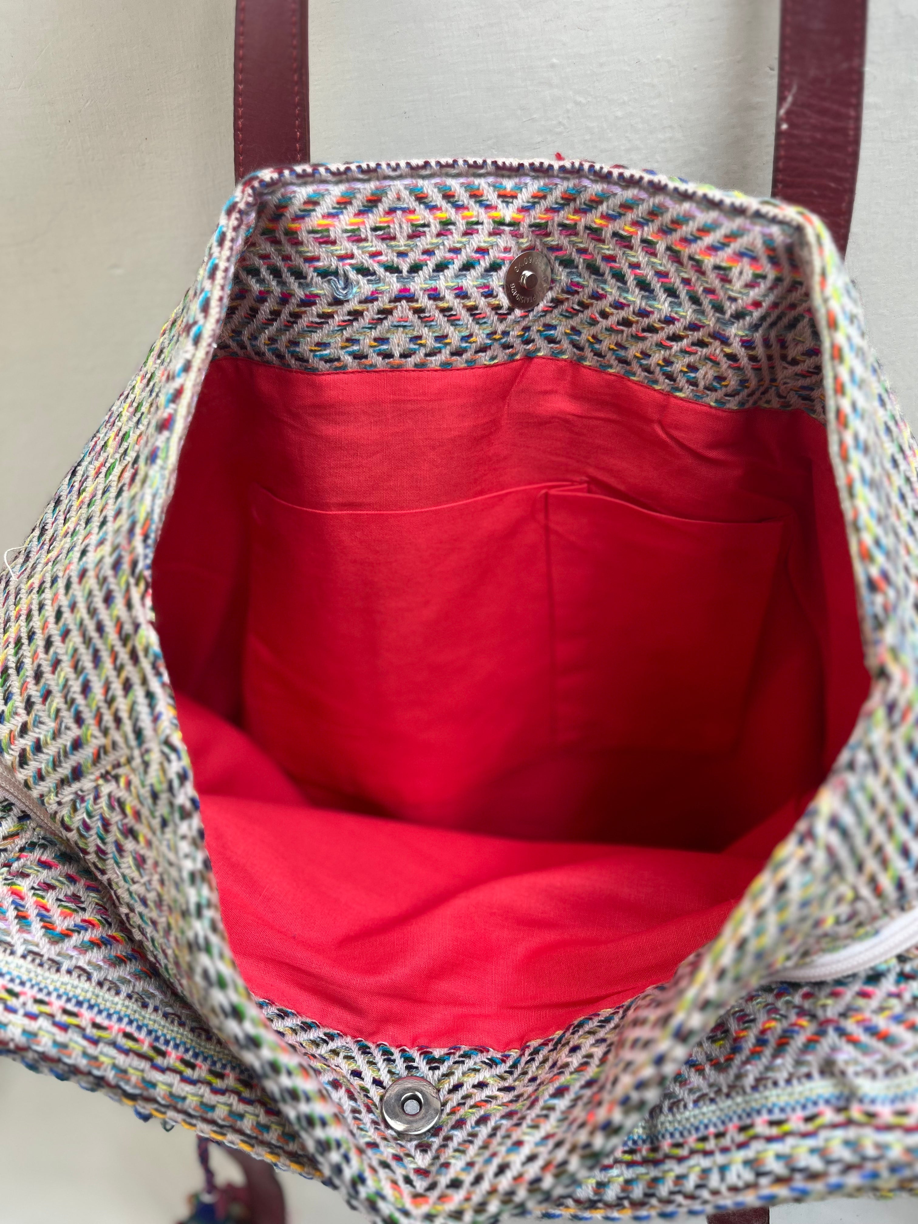 Multicolor Handbag by Discarded Fresh Bags with at Kamakhyaa for sustainable fashion