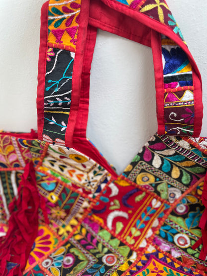 Rajasthani Boho Hangbag by Discarded Fresh Bags with at Kamakhyaa for sustainable fashion