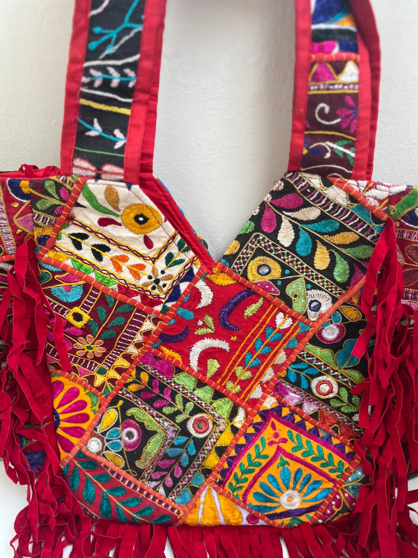 Rajasthani Boho Hangbag by Discarded Fresh Bags with at Kamakhyaa for sustainable fashion