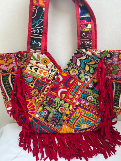 Rajasthani Boho Hangbag by Discarded Fresh Bags with at Kamakhyaa for sustainable fashion