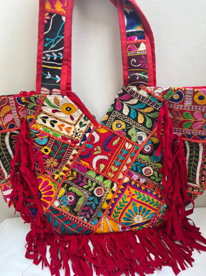 Rajasthani Boho Hangbag by Discarded Fresh Bags with at Kamakhyaa for sustainable fashion