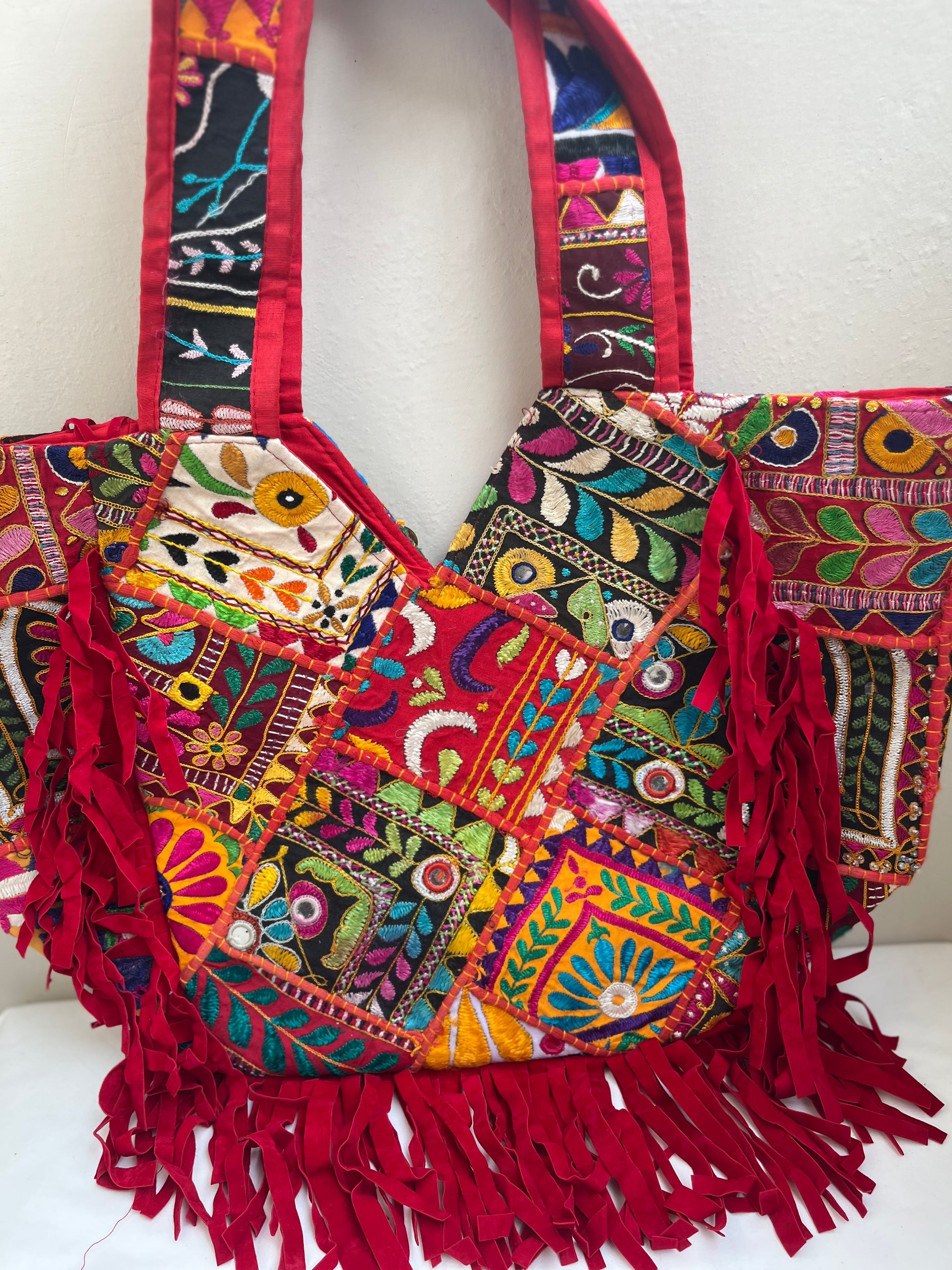 Rajasthani Boho Hangbag by Discarded Fresh Bags with at Kamakhyaa for sustainable fashion
