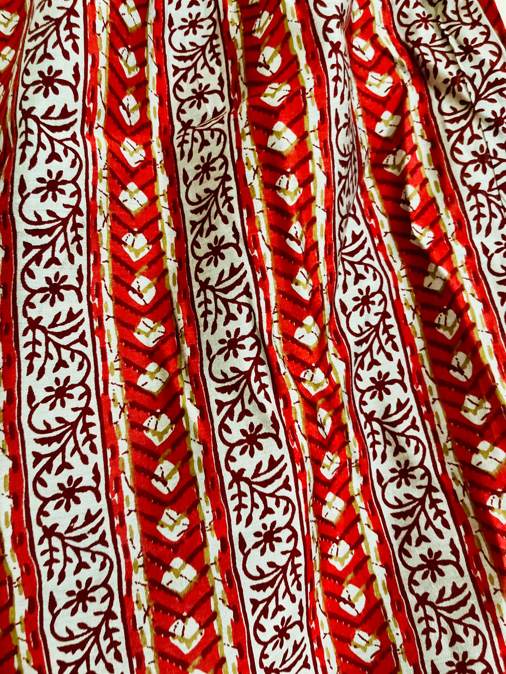 Red Grey Printed Kaftan Set by Indian Wear with Co-ord Sets, Ethnic Wear, Grey, Kurta Pant Sets, Natural, Prints, Rayon, Red, Relaxed Fit, Womenswear at Kamakhyaa for sustainable fashion