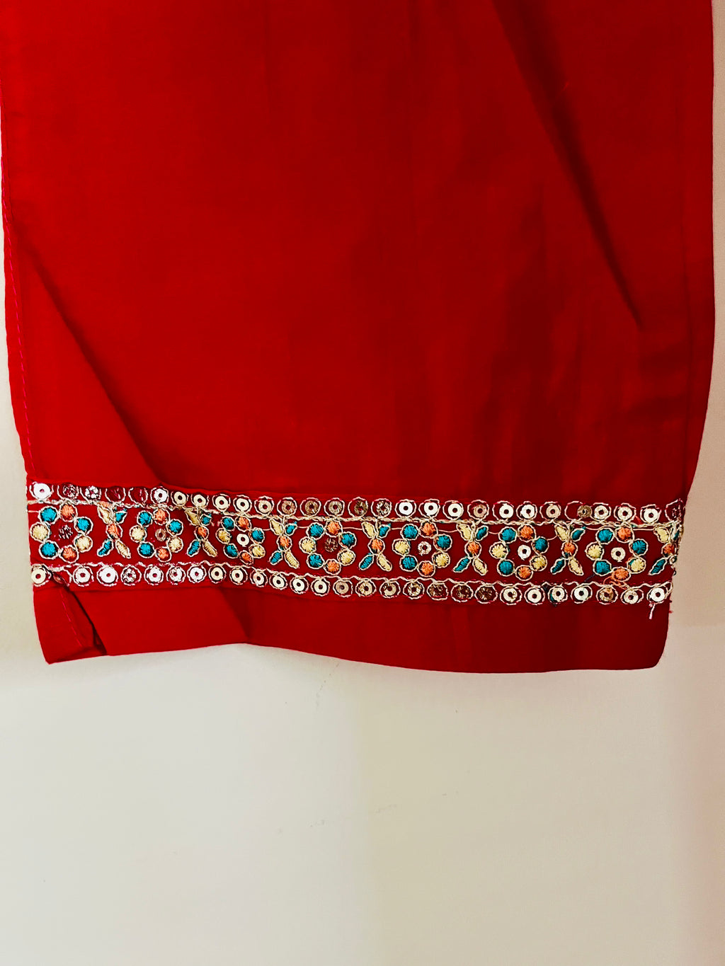 Red Cotton Cutwork Kurta Set With Dupatta by Indian Wear with Cotton, Cutwork, Ethnic Wear, Kurta Pant Sets, Kurta Set with Dupattas, Natural, Red, Regular Fit, Womenswear at Kamakhyaa for sustainable fashion
