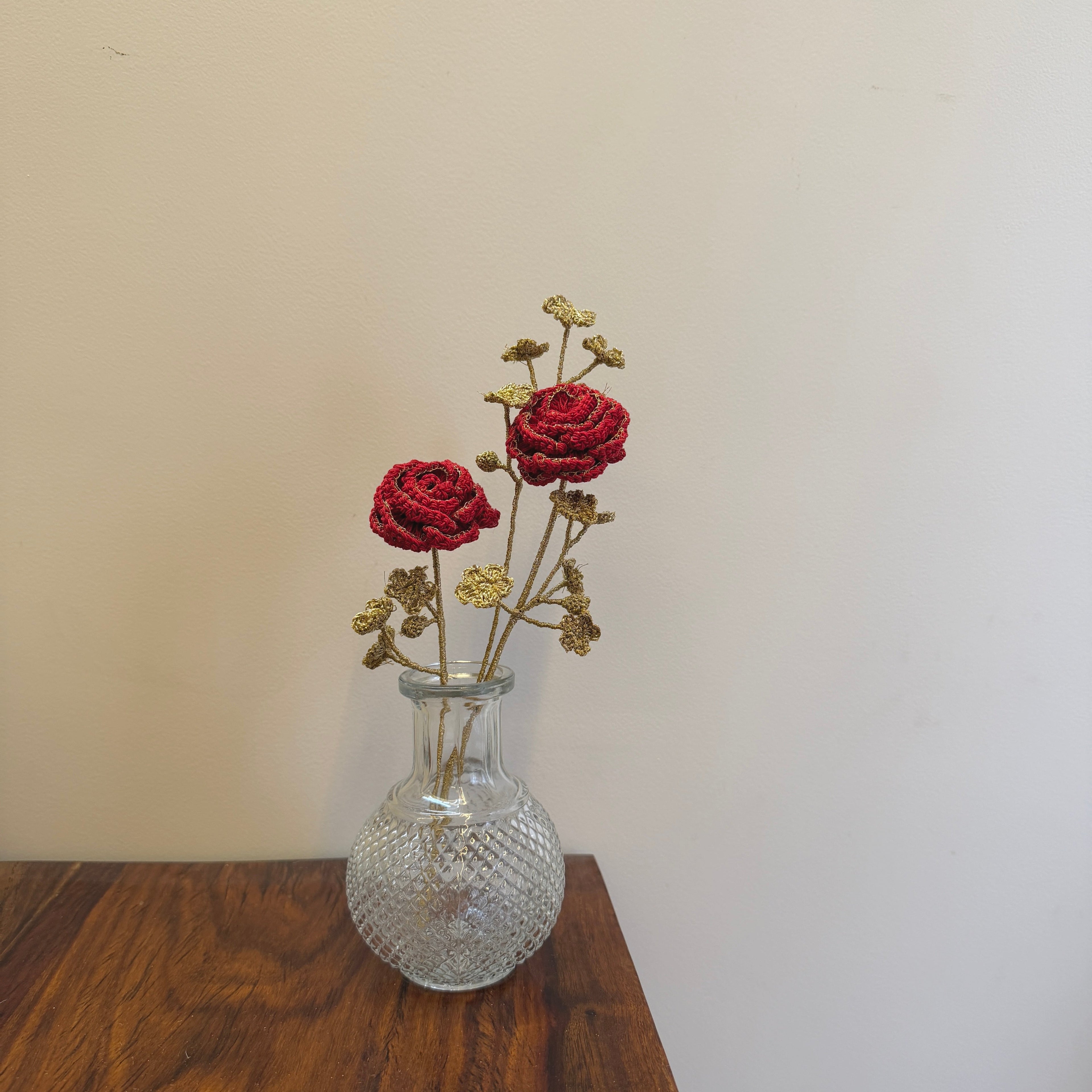 Set of Zari Ruhani and Gul Blooms Set of 2 Bouquet by Ikriit'm with bouquet, Decor at Kamakhyaa for sustainable fashion