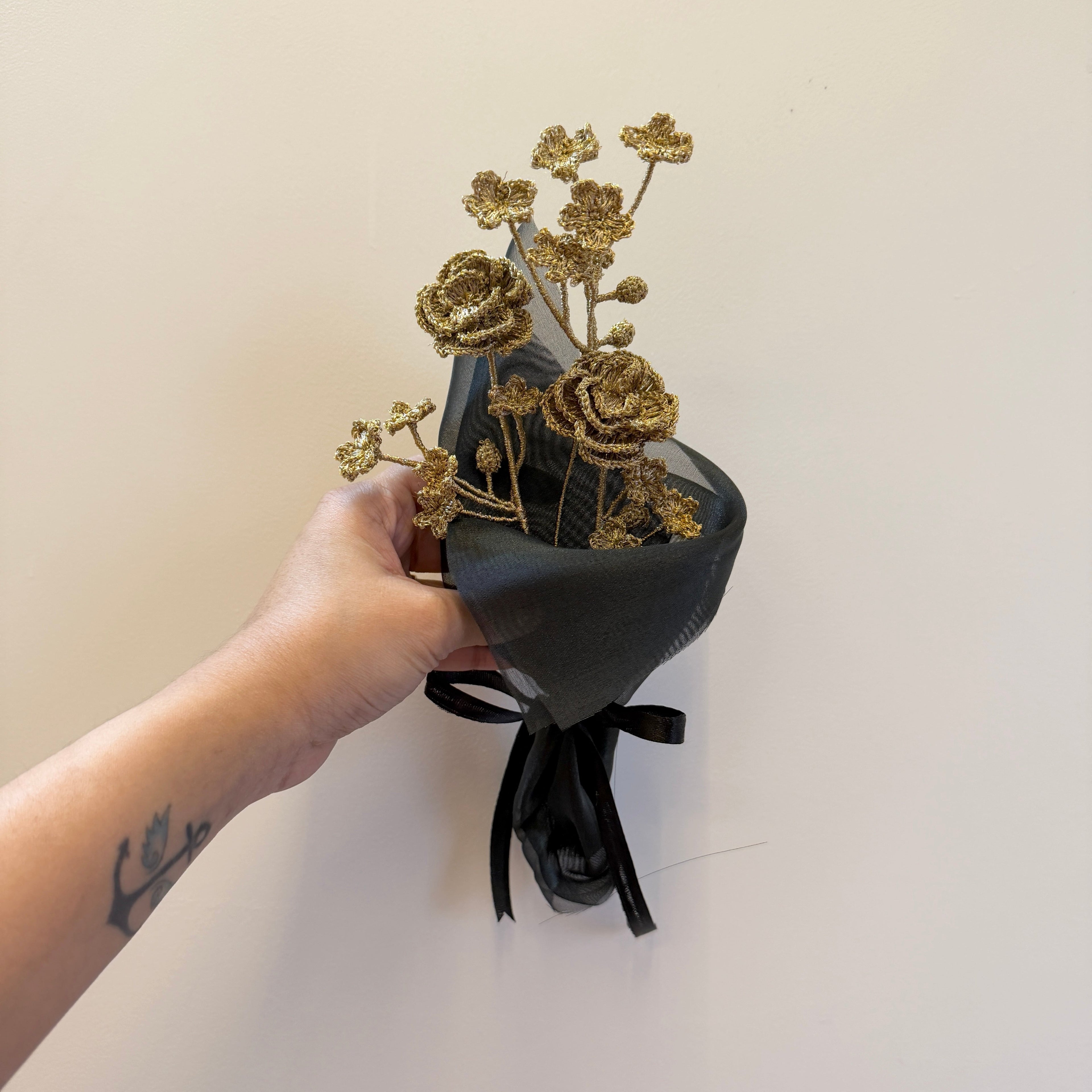 Set of Zari Ruhani and Gul Blooms Set of 2 Bouquet by Ikriit'm with bouquet, Decor at Kamakhyaa for sustainable fashion