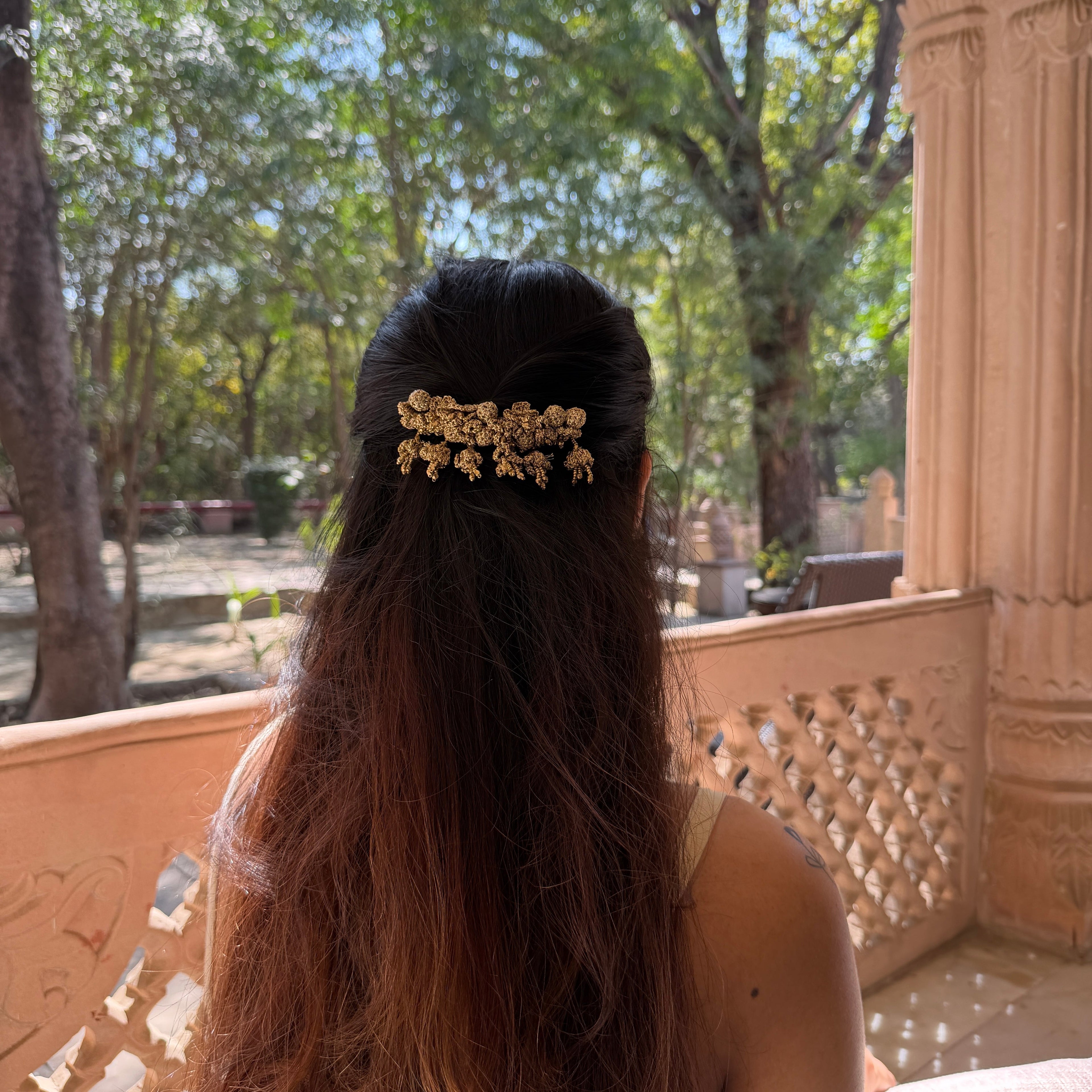 Golden Roses Hair Comb by Ikriit'm with Comb at Kamakhyaa for sustainable fashion