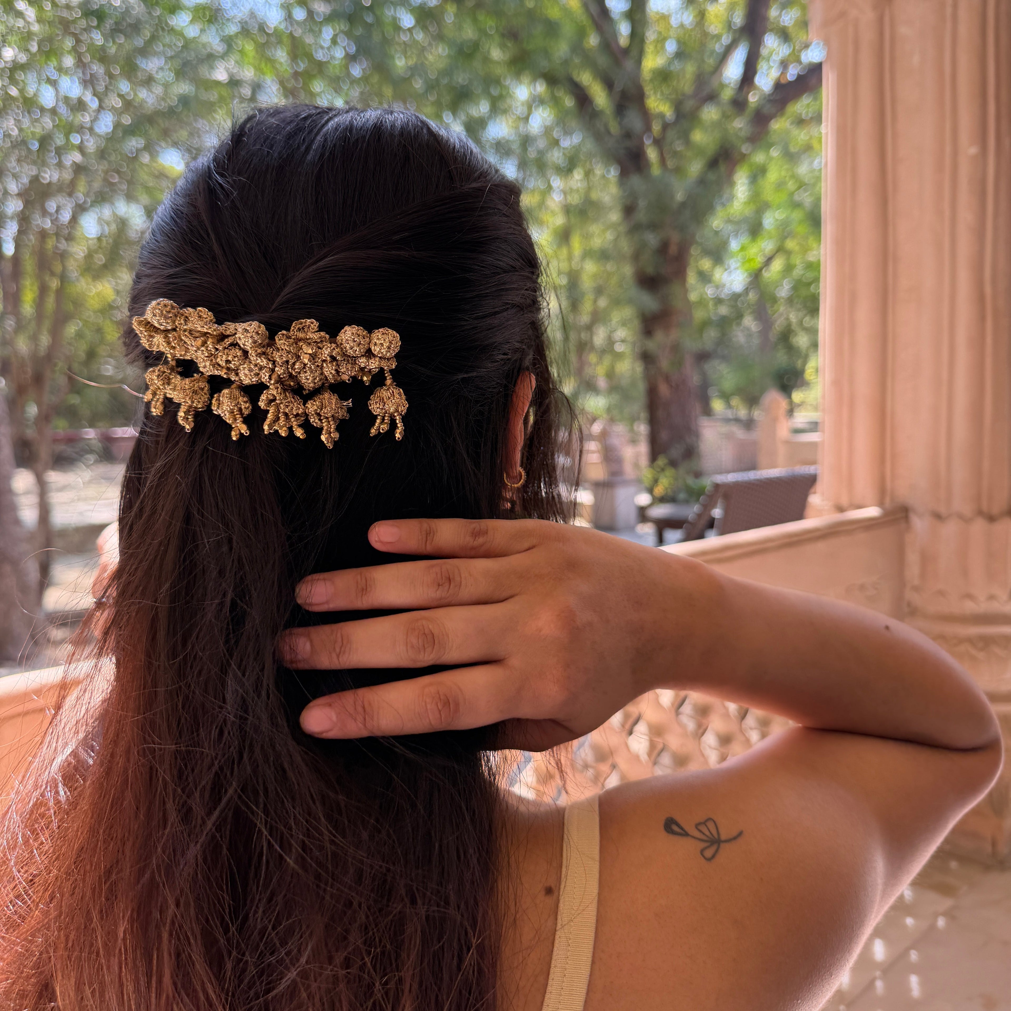 Golden Roses Hair Comb by Ikriit'm with Comb at Kamakhyaa for sustainable fashion