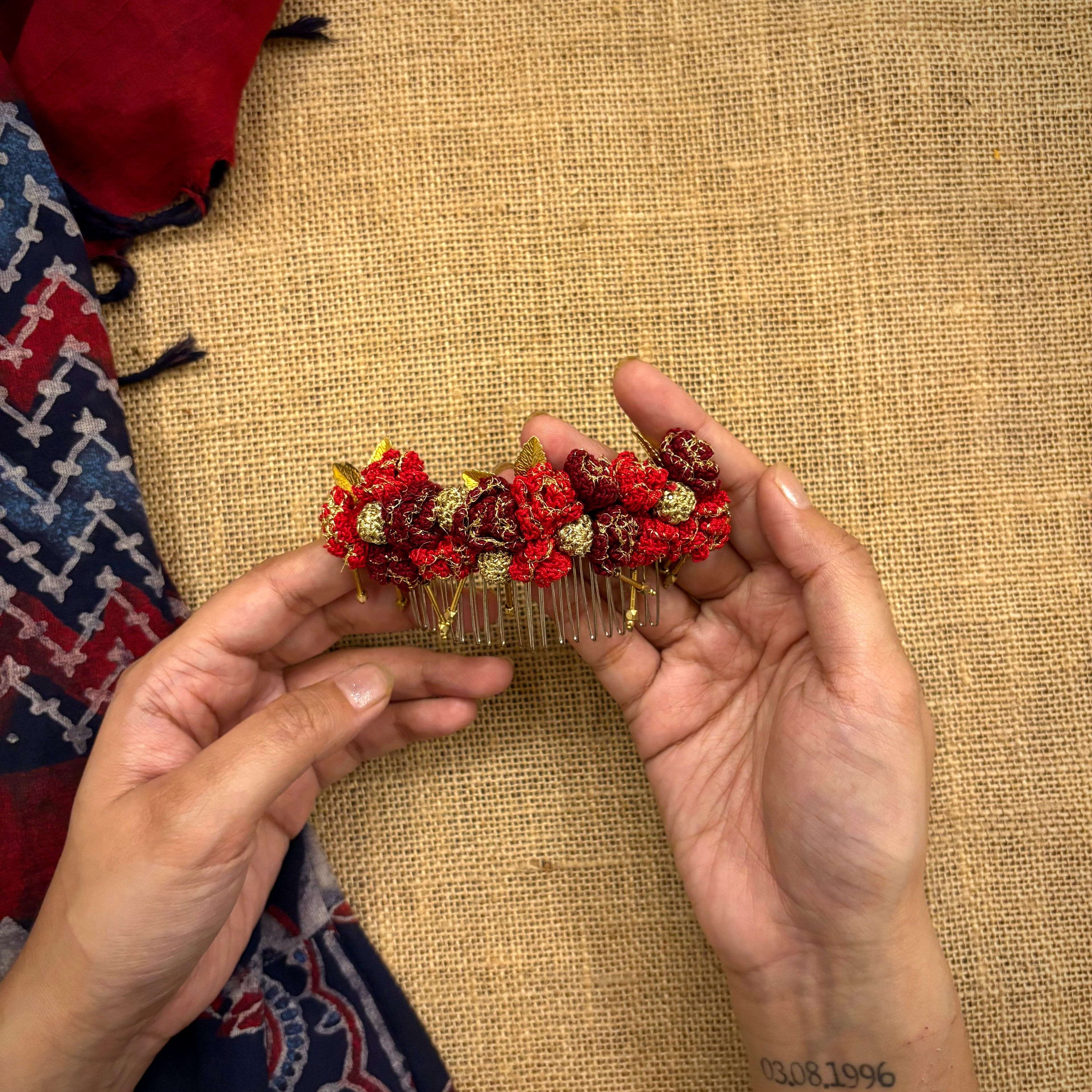 Zari Roses Hair Comb by Ikriit'm with Comb at Kamakhyaa for sustainable fashion