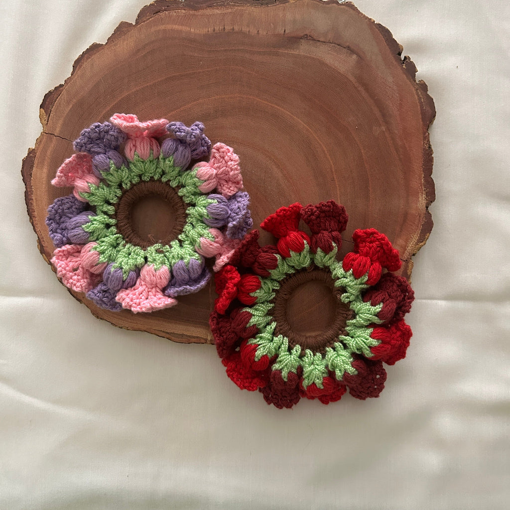 The Tulip Pair Scrunchie by Ikriit'm with at Kamakhyaa for sustainable fashion