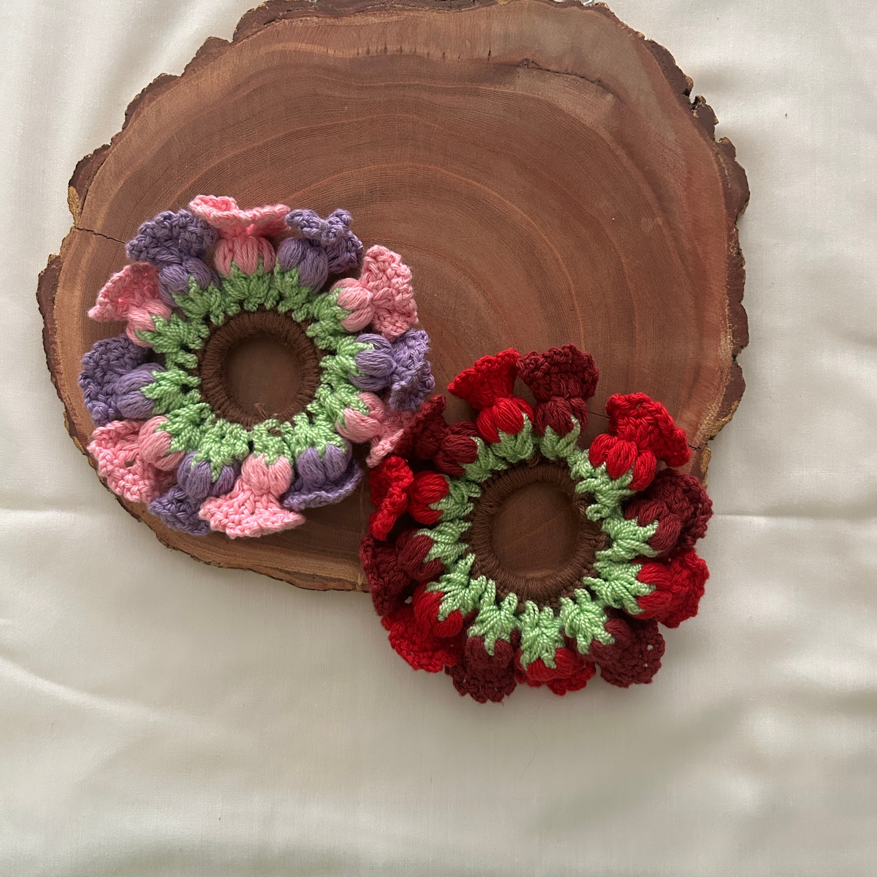 The Tulip Pair Scrunchie by Ikriit'm with at Kamakhyaa for sustainable fashion