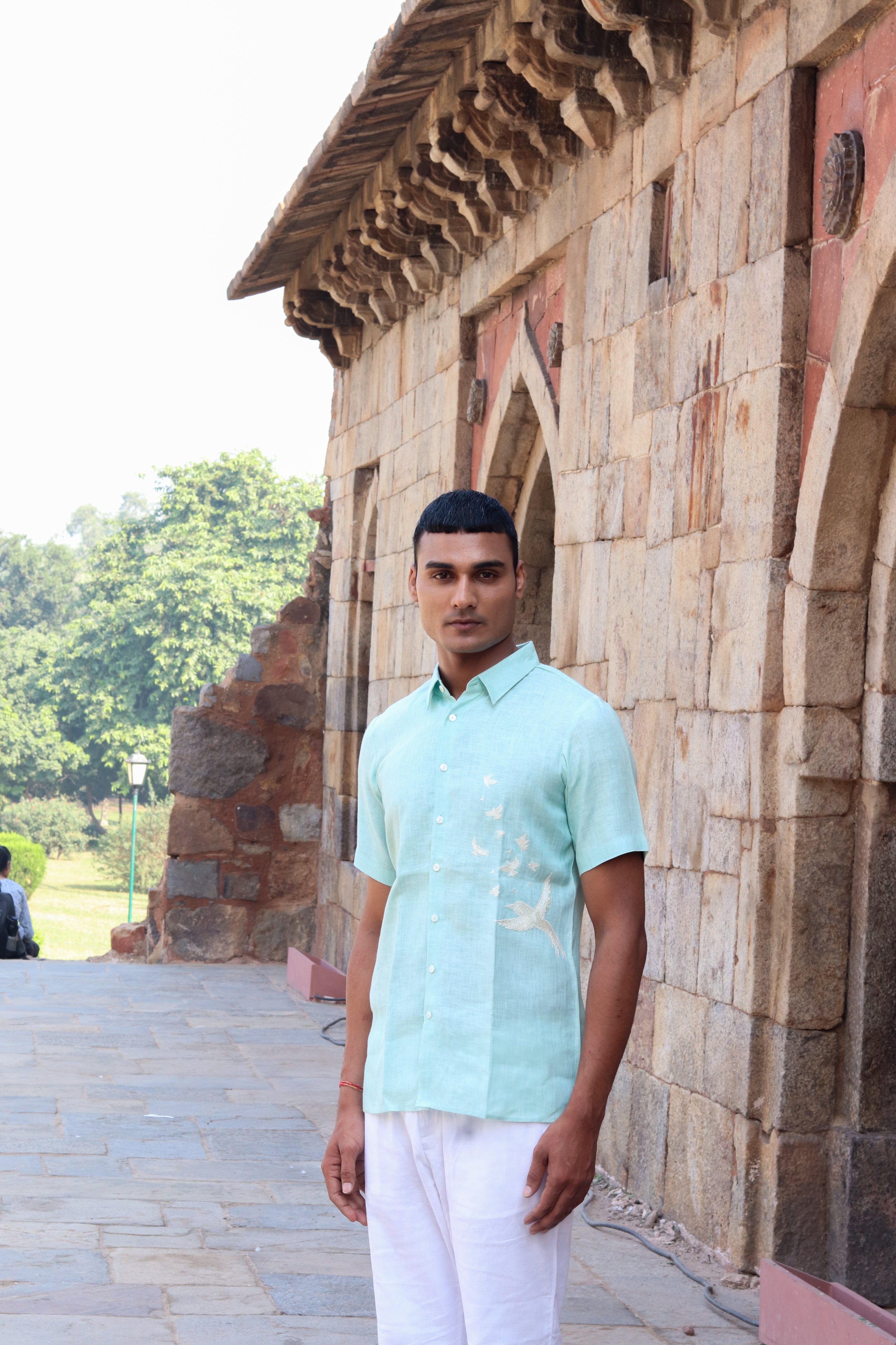 100% Hemp Blue Hemp Shirt by Ewoke with 100% Hemp, Blue, blue shirt, hemp shirt, hemp shirts for men, menswear, menswear shirts, Nostalgia's Thread by Ewoke at Kamakhyaa for sustainable fashion