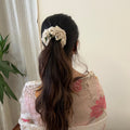 Off-White Gajra Scrunchie by Ikriit'm with at Kamakhyaa for sustainable fashion