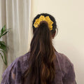 Sunflower Crochet Scrunchie by Ikriit'm with at Kamakhyaa for sustainable fashion