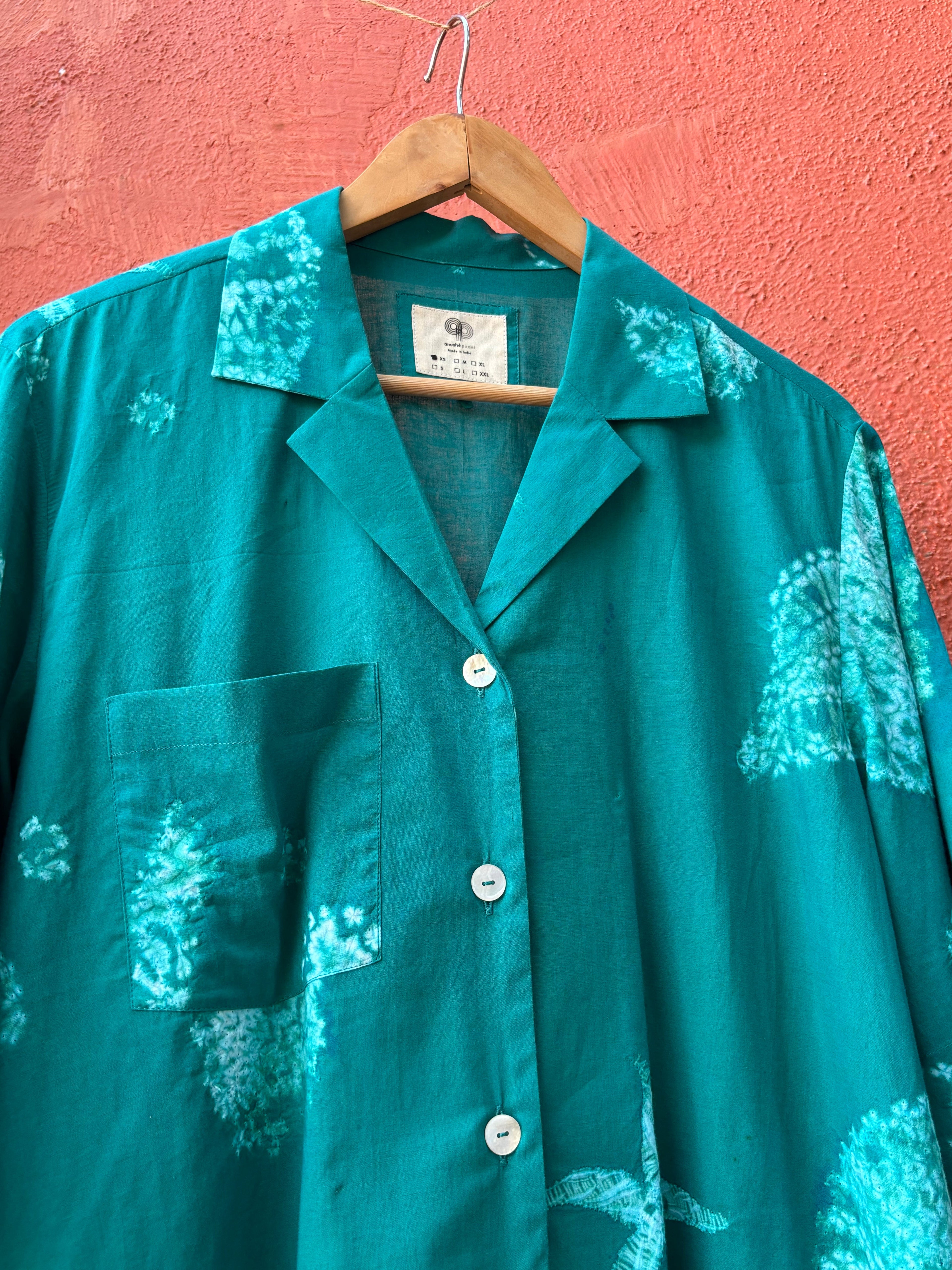 Seashell Camp Collar Shirt by anushé pirani with Moana, Tops & Shirts, Womenswear at Kamakhyaa for sustainable fashion
