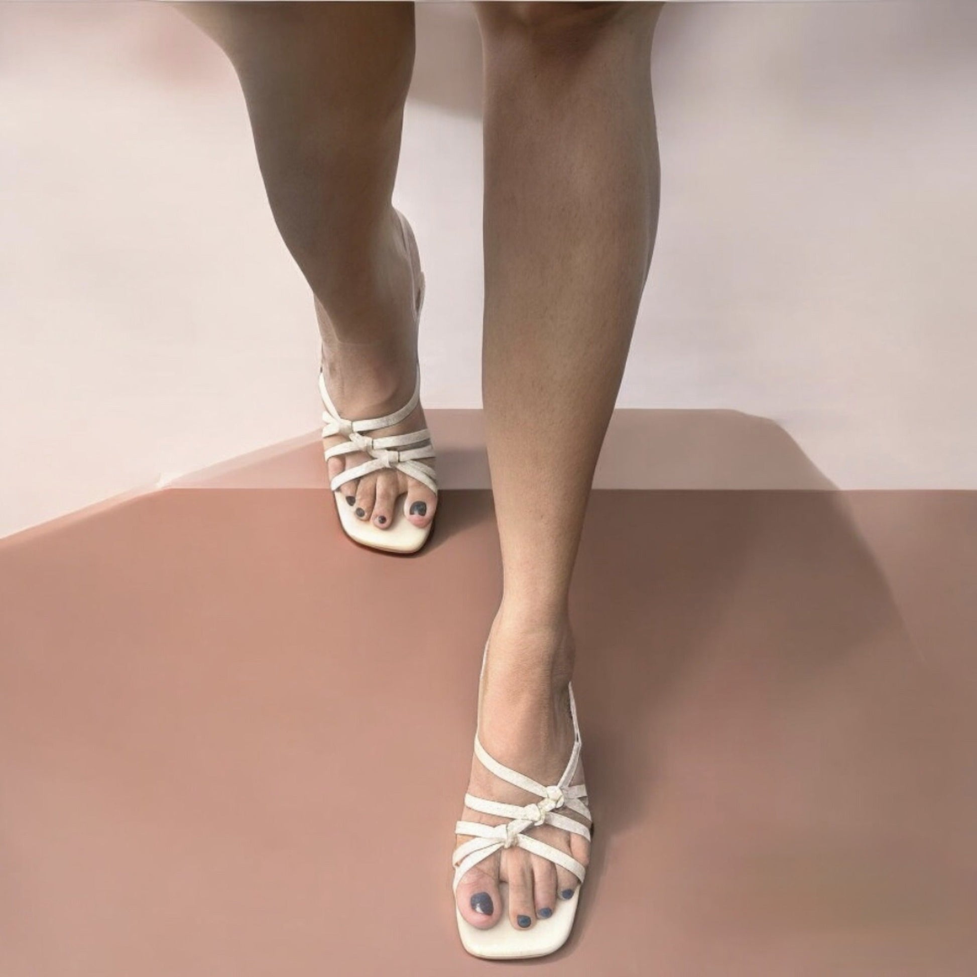 Cream Knot Heels by Ek Agga with heels, stylish at Kamakhyaa for sustainable fashion