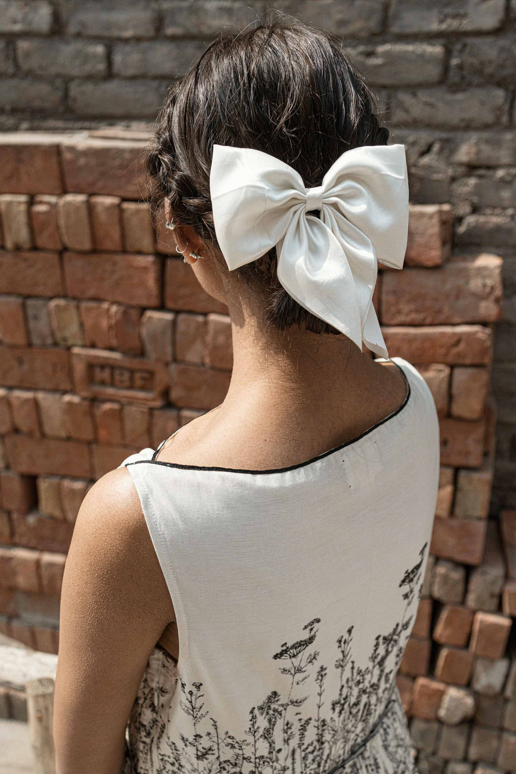 Ivory Knife Pleat Dress by Ahmev with Best Selling, Casual Wear, Chanderi, FB ADS JUNE, Ink And Ivory by Ahmev, Midi Dresses, Office Party, Prints, Regular Fit, Sleeveless Dresses, White, Womenswear at Kamakhyaa for sustainable fashion