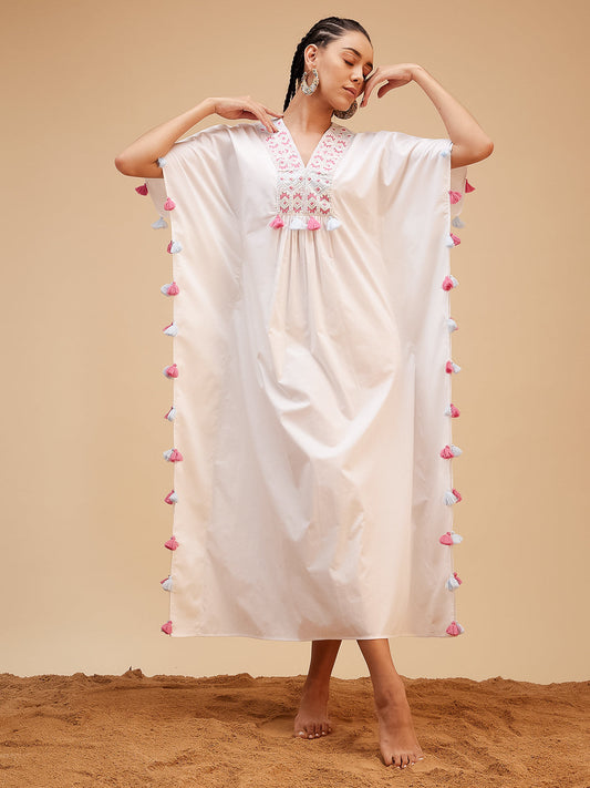 Dance with Waves Kaftan by Bohobi with Large, Medium, Small, X-Large, X-Small at Kamakhyaa for sustainable fashion