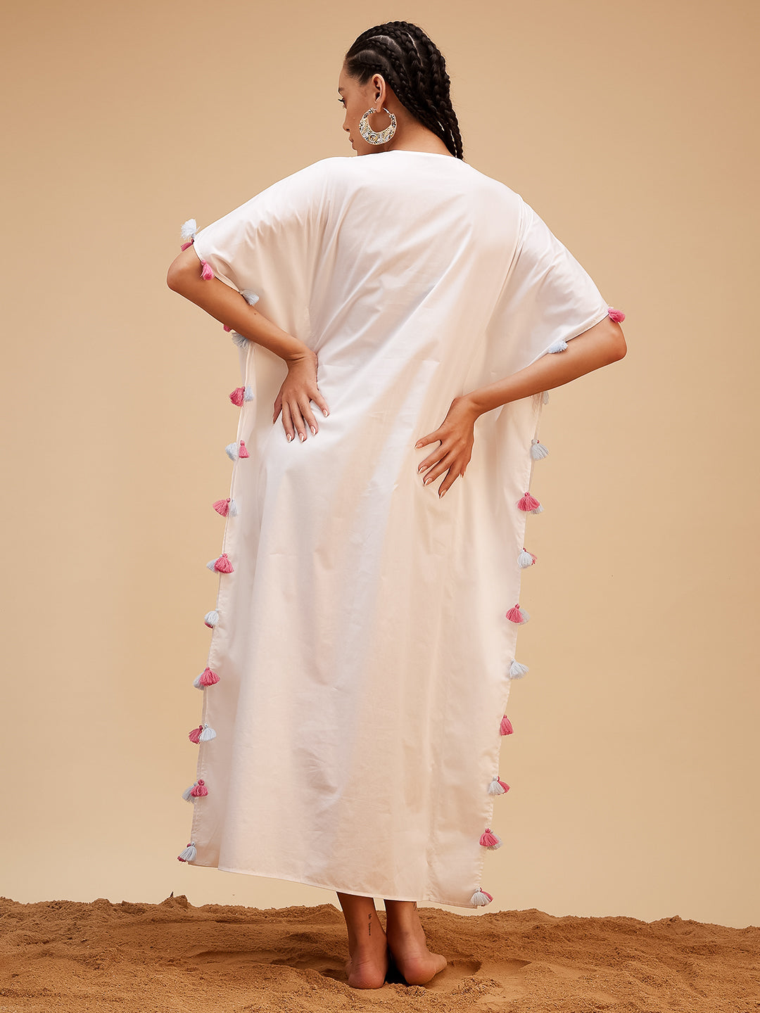 Dance with Waves Kaftan by Bohobi with Large, Medium, Small, X-Large, X-Small at Kamakhyaa for sustainable fashion