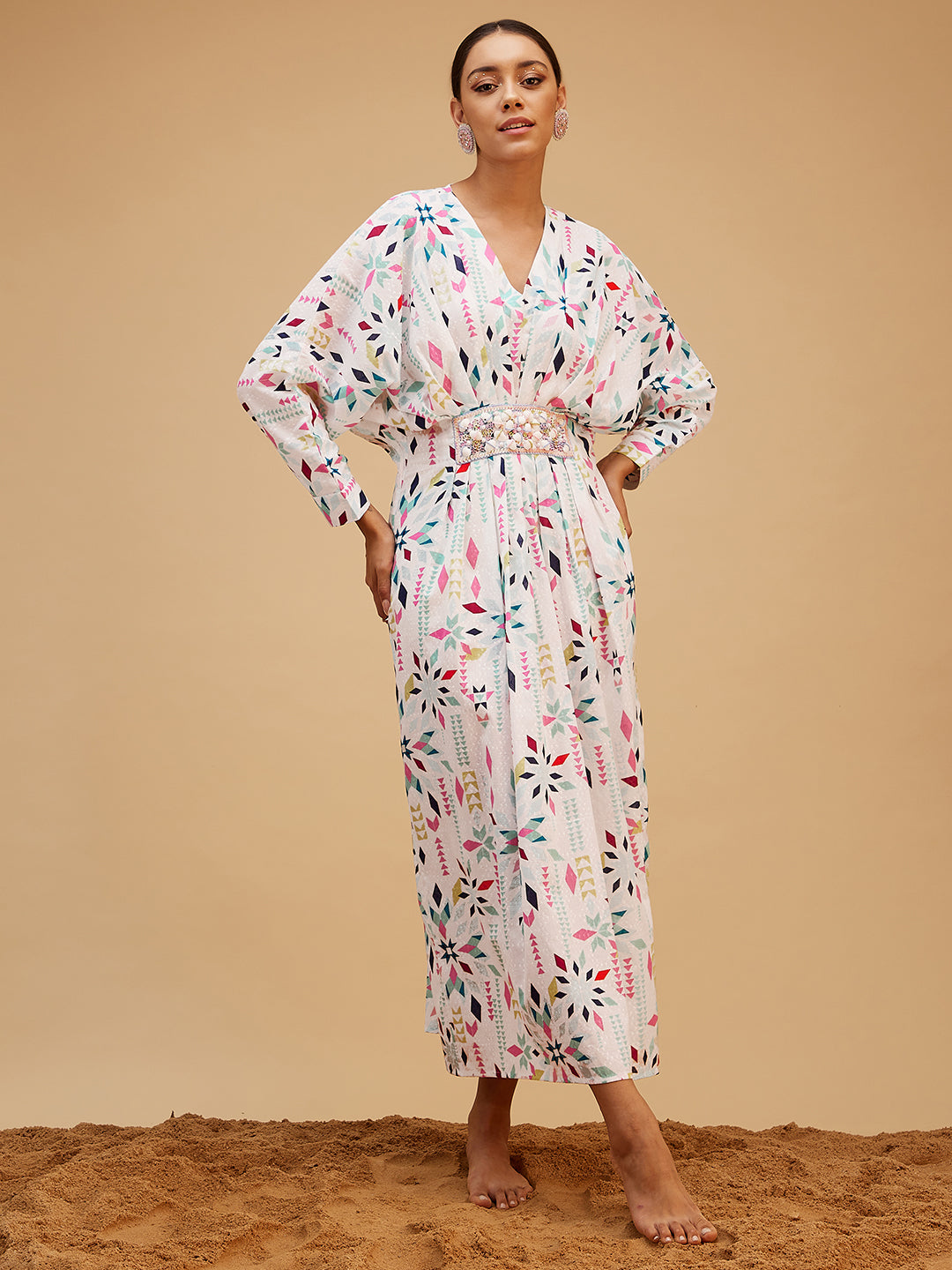 Seashell Kaftan by Bohobi with Large, Medium, Small, X-Large, X-Small at Kamakhyaa for sustainable fashion