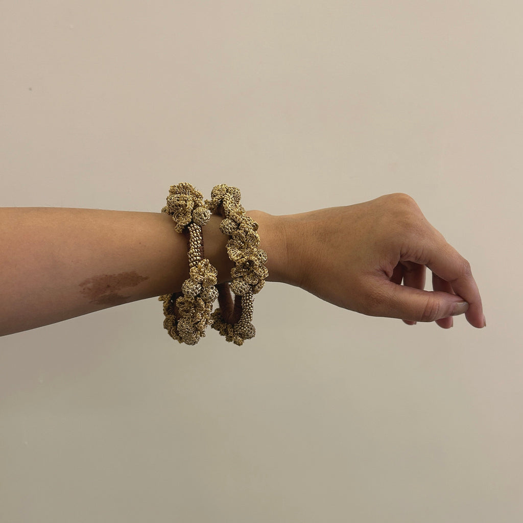 Sunheri Bangles Set of Two by Ikriit'm with Bangle at Kamakhyaa for sustainable fashion