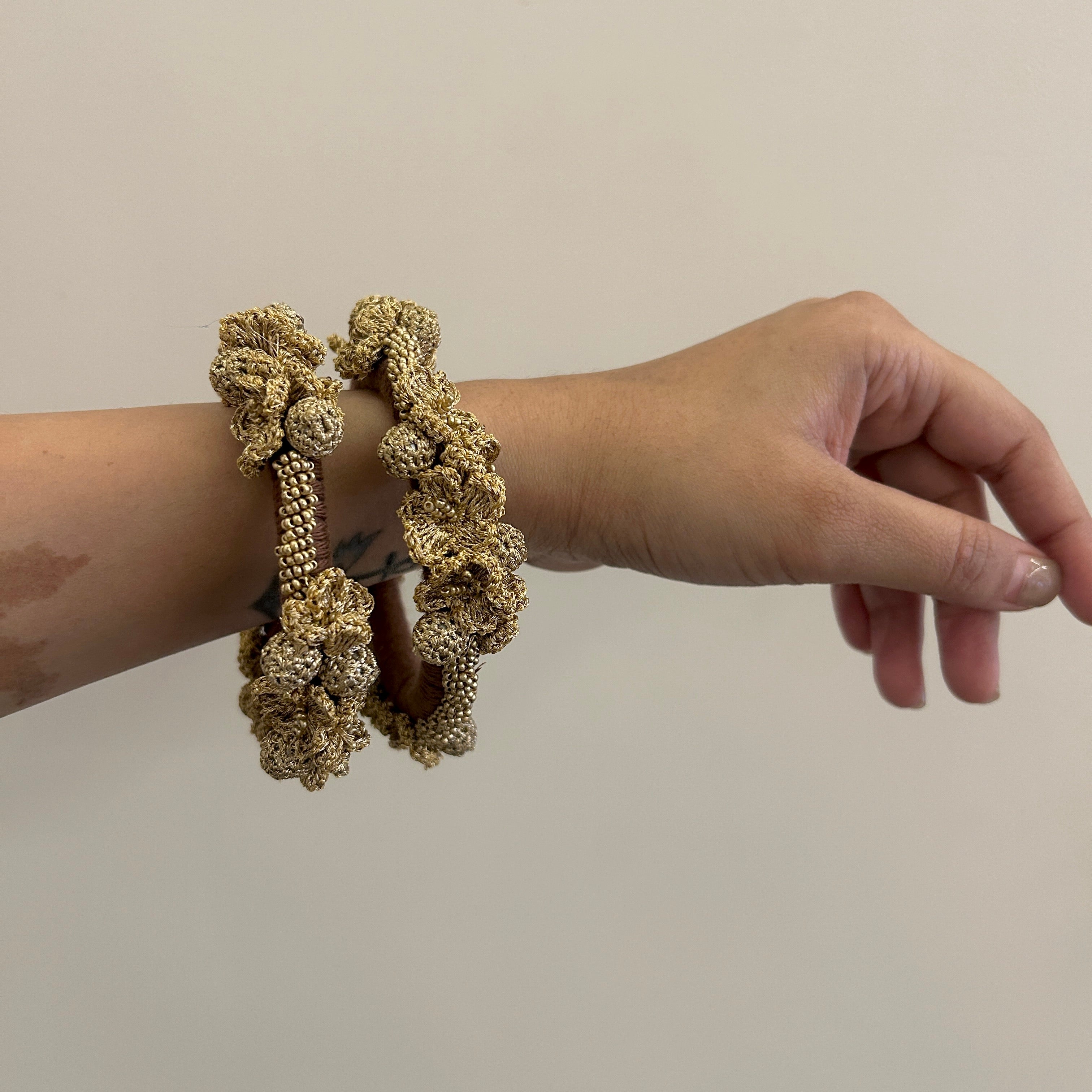 Sunheri Bangles Set of Two by Ikriit'm with Bangle at Kamakhyaa for sustainable fashion