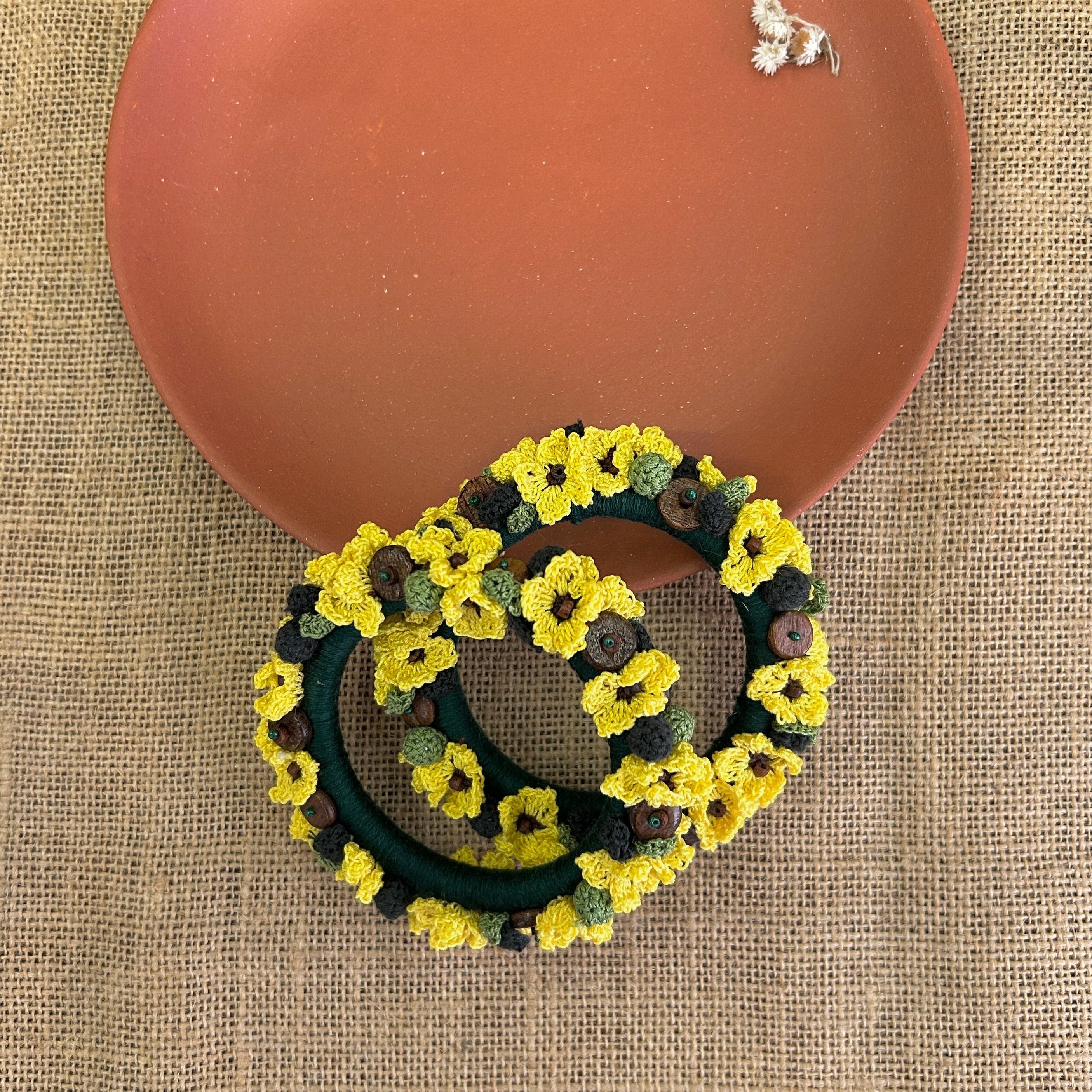 Surajmukhi Bangles Set of Two by Ikriit'm with Bangle at Kamakhyaa for sustainable fashion