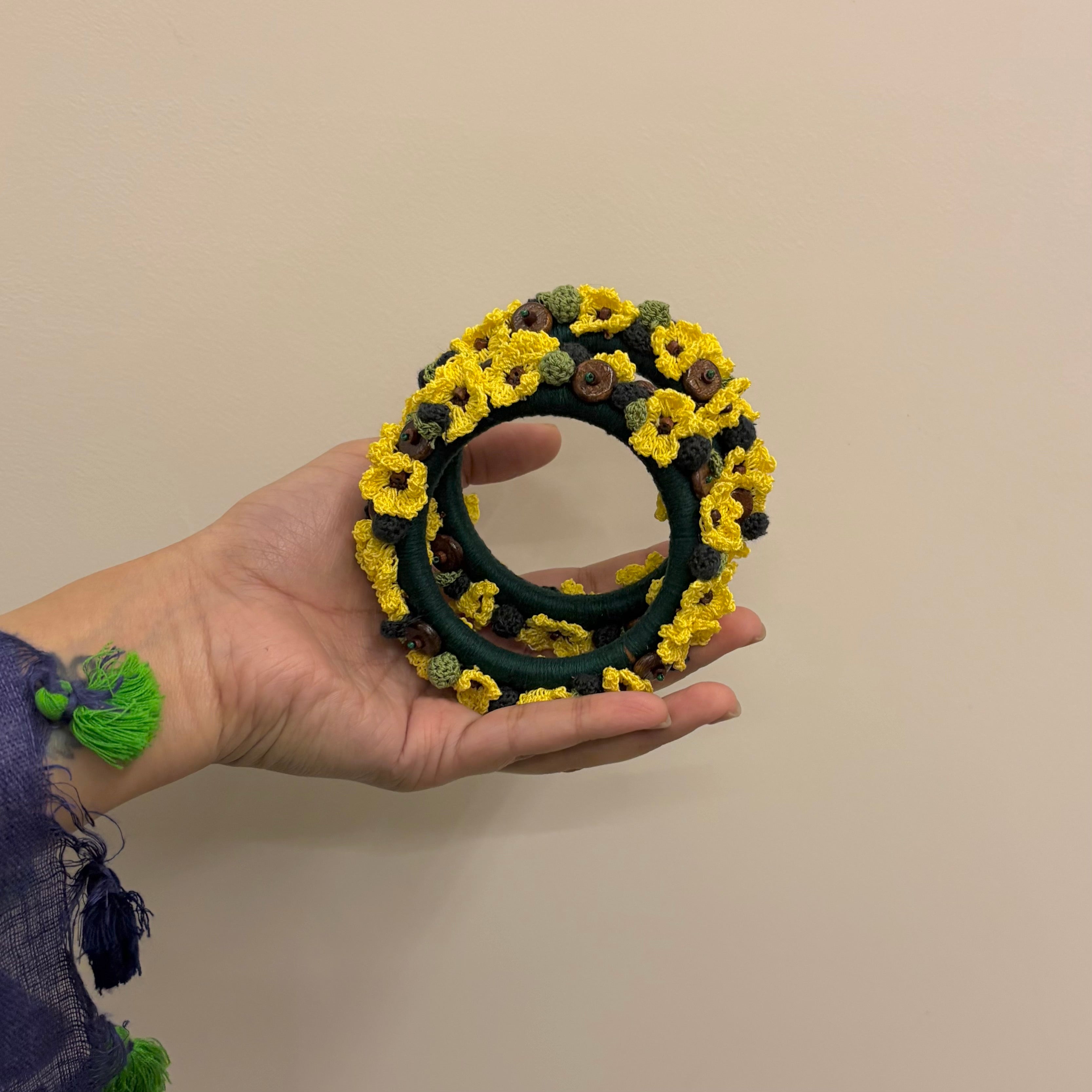 Surajmukhi Bangles Set of Two by Ikriit'm with Bangle at Kamakhyaa for sustainable fashion